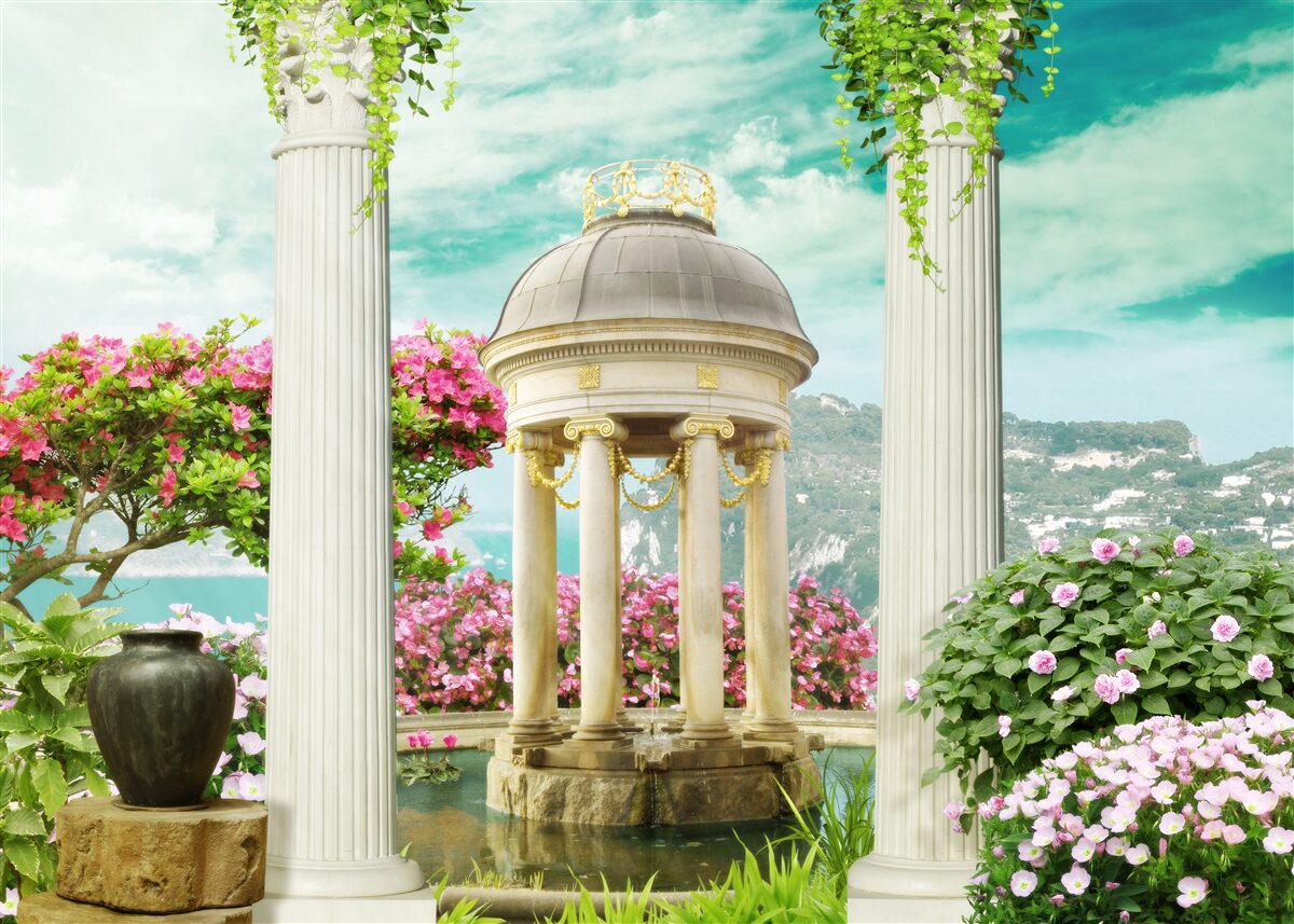 Papier peint fontaine historique étonnante