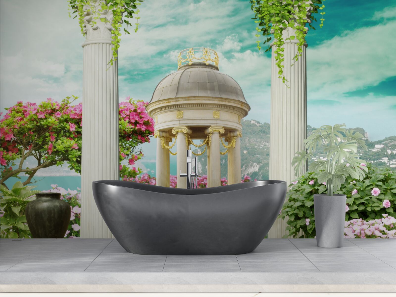 Papier peint fontaine historique étonnante