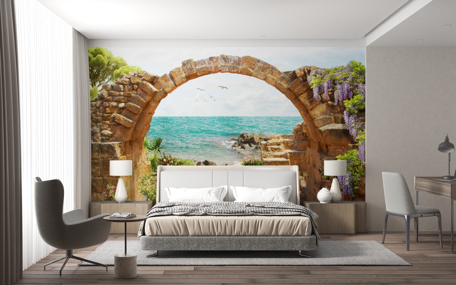 Papier peint arc ancien en pierre