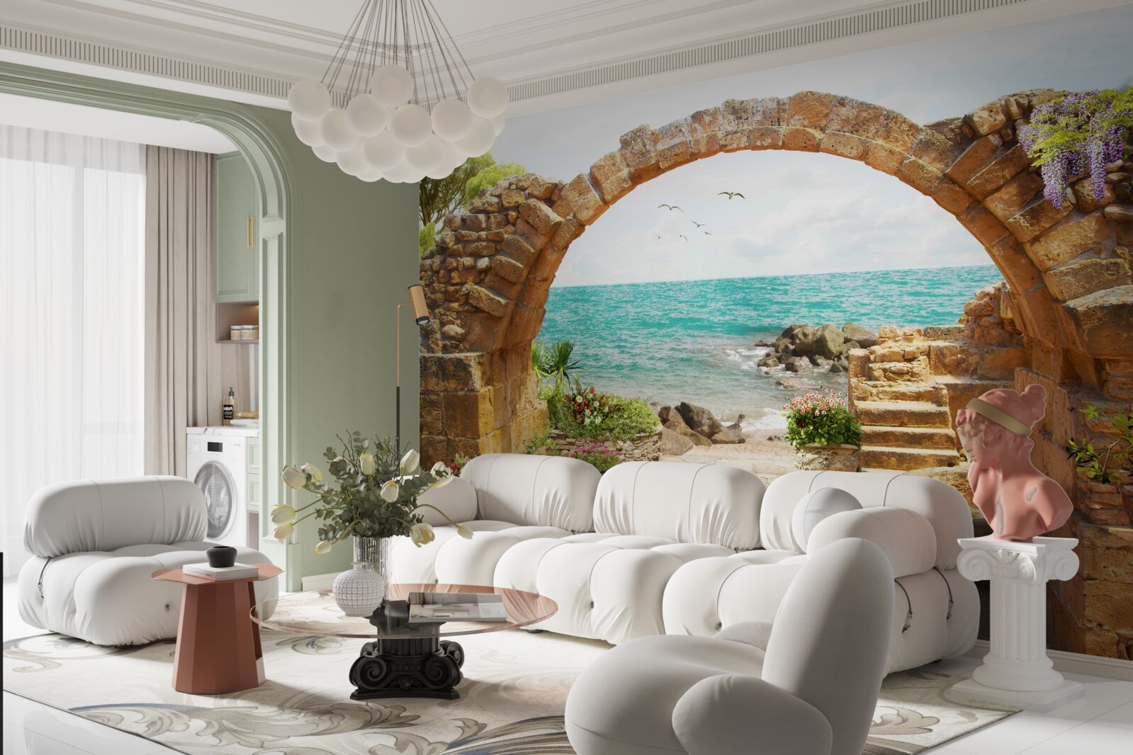 Papier peint arc ancien en pierre