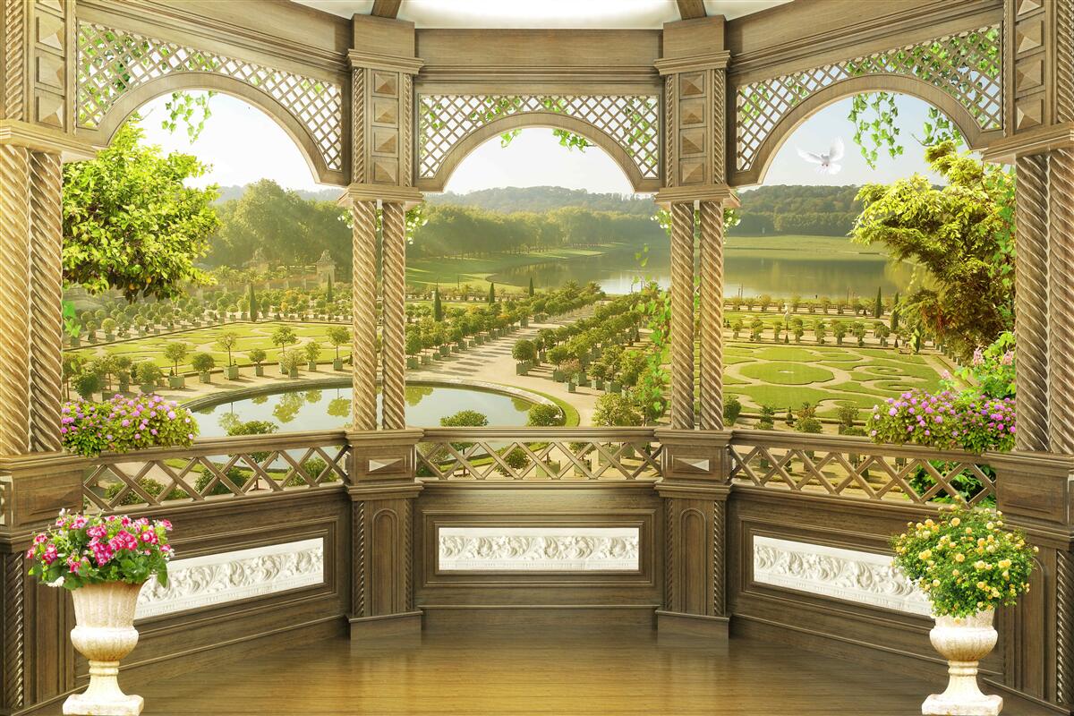 Papier peint élégant belvédère sculpté