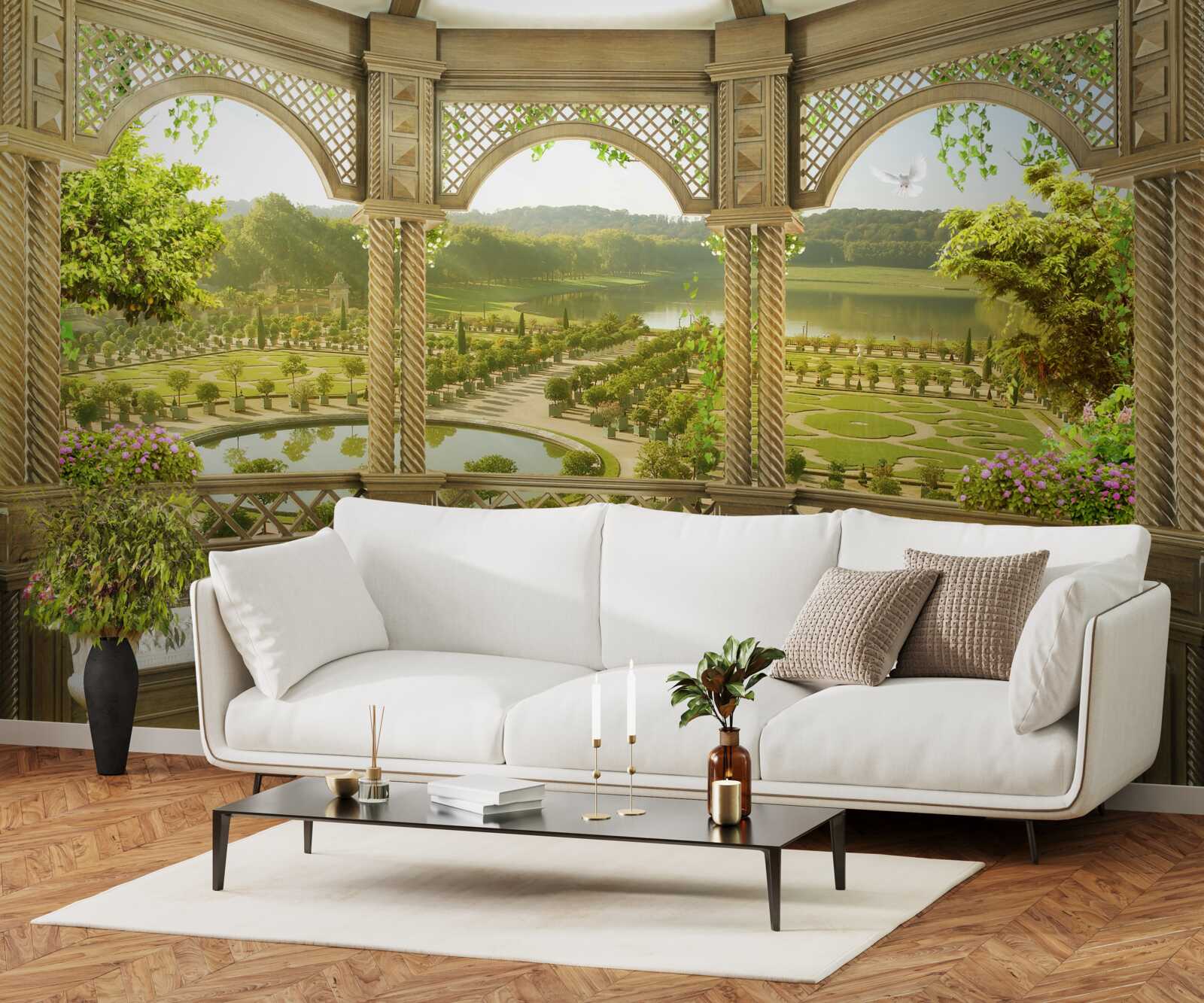 Papier peint élégant belvédère sculpté