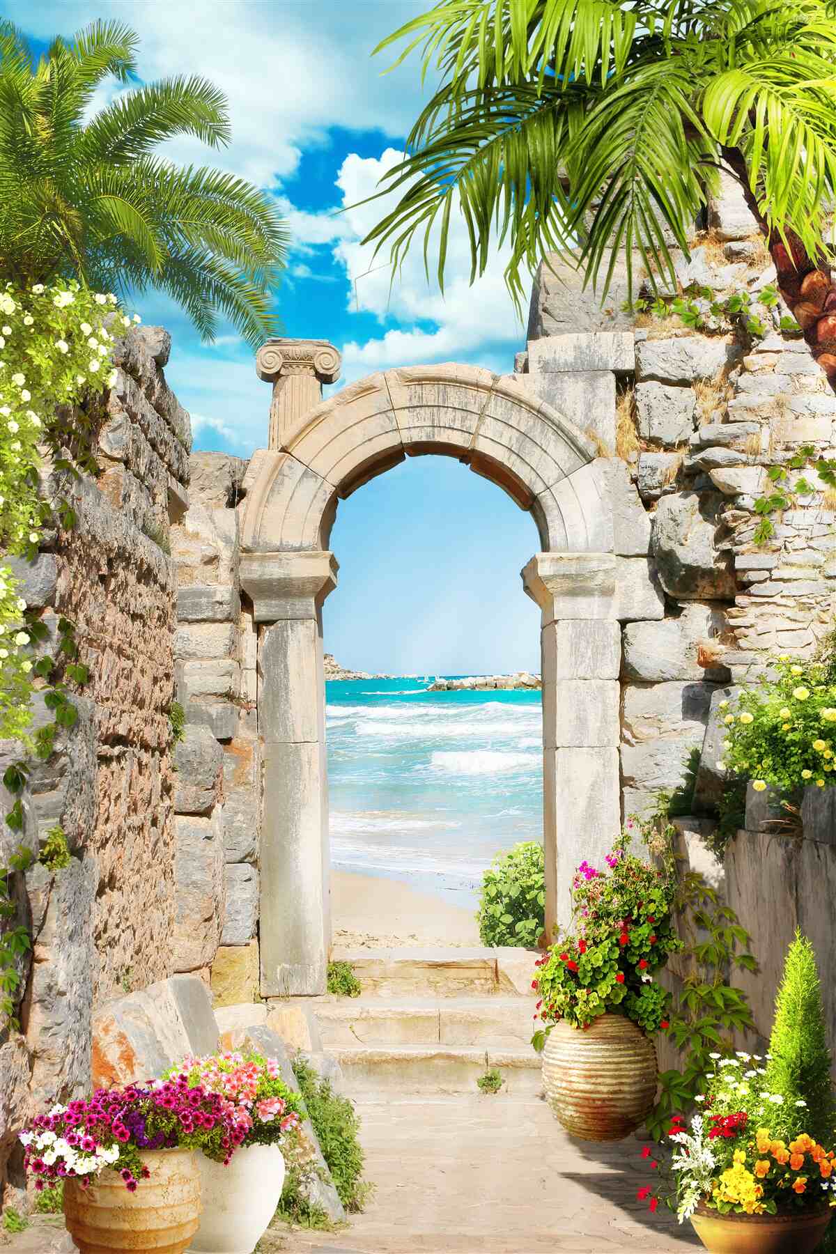 Papier peint arc océanique