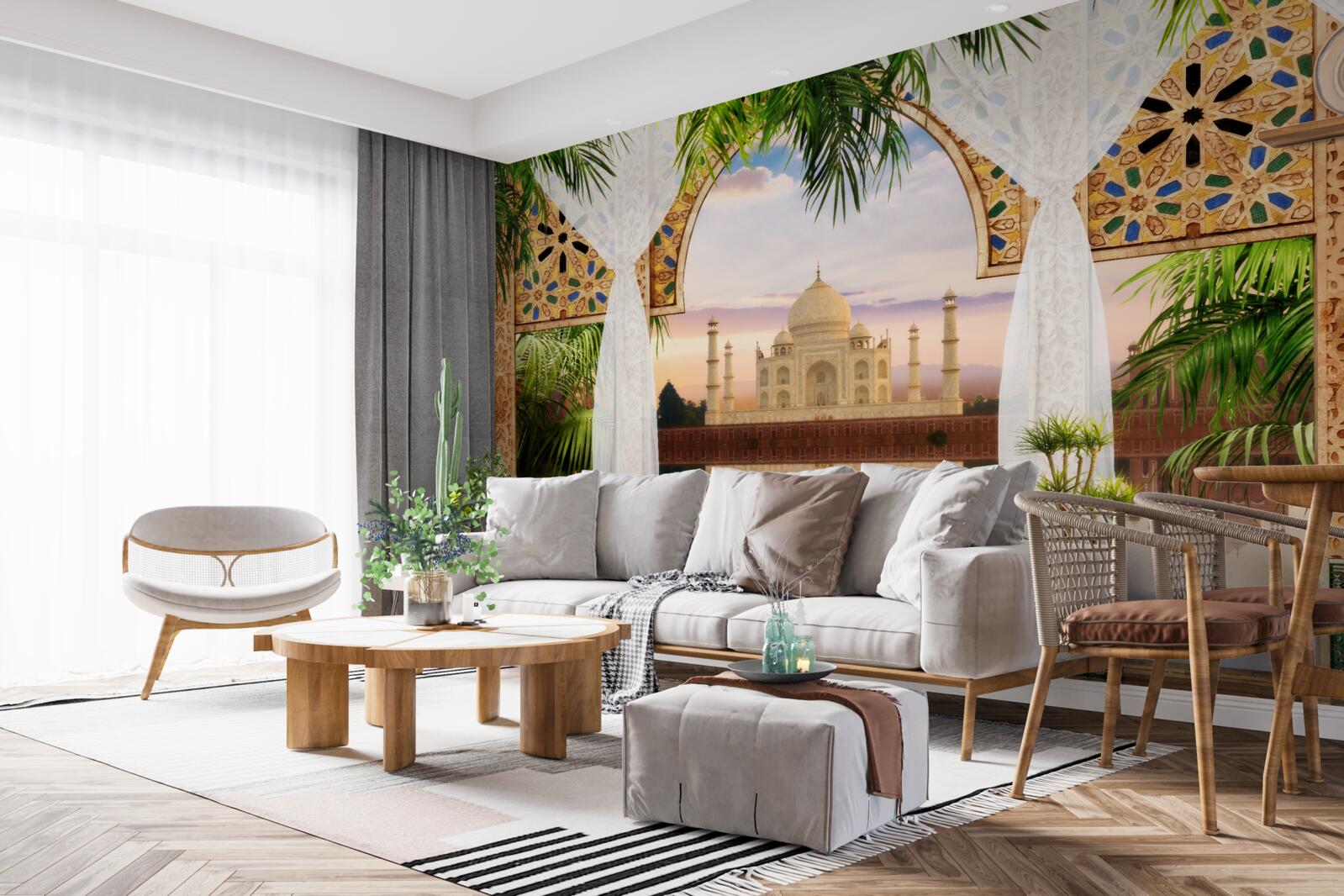 Papier peint paysage du taj mahal