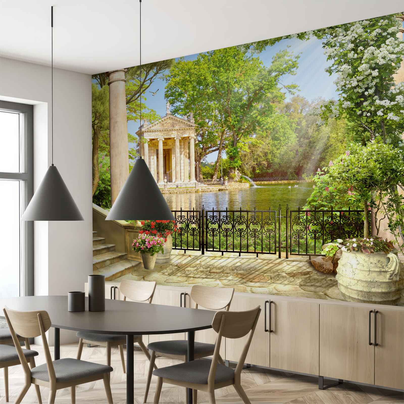 Papier peint panorama du lac et du pavillon