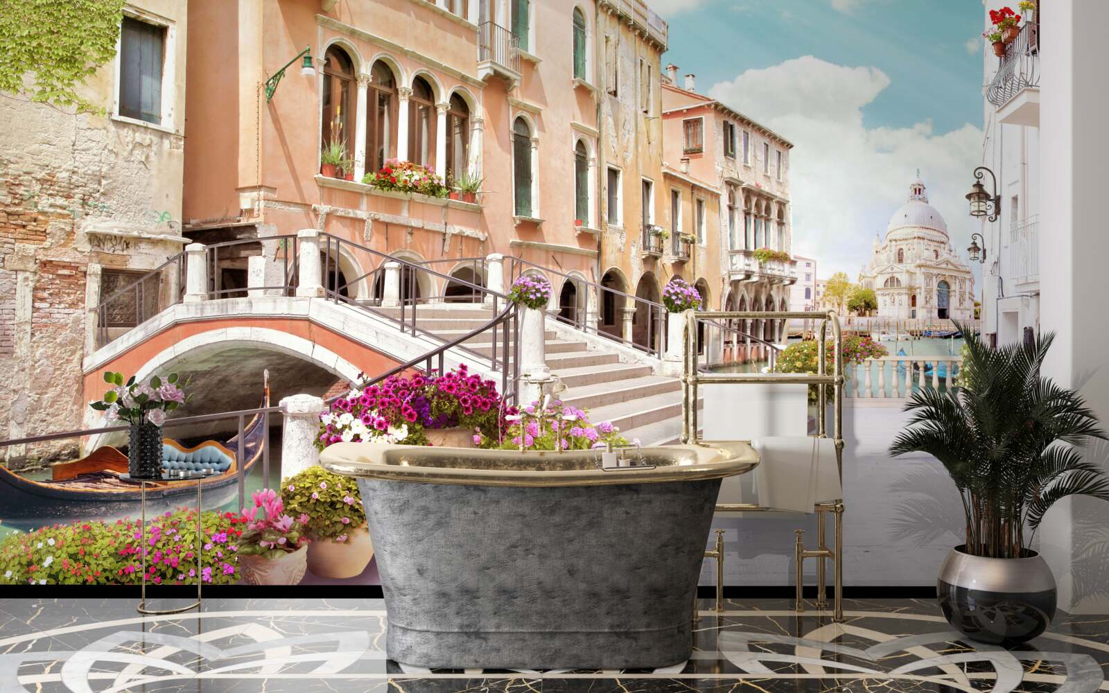 Papier peint maisons à venise