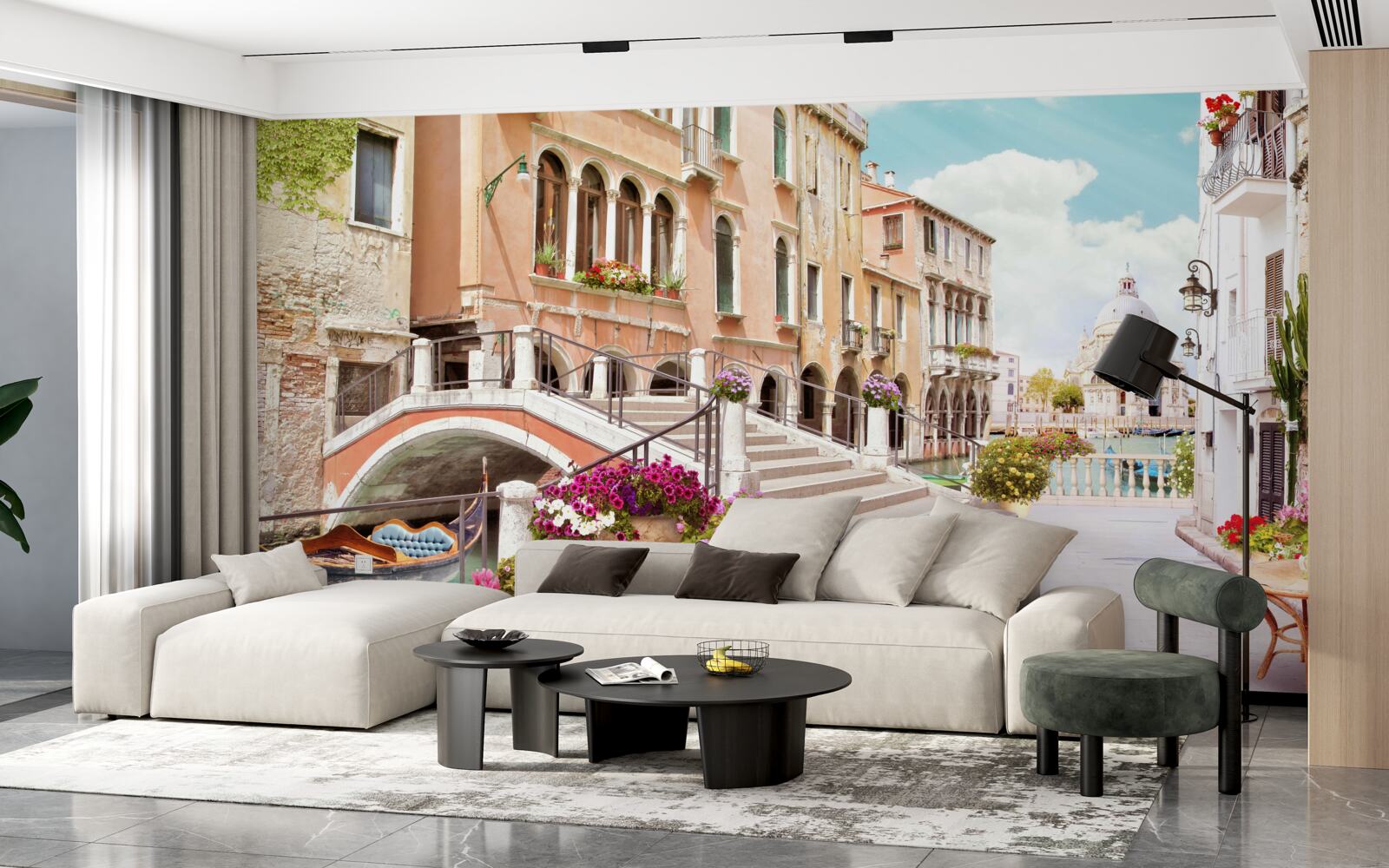 Papier peint maisons à venise