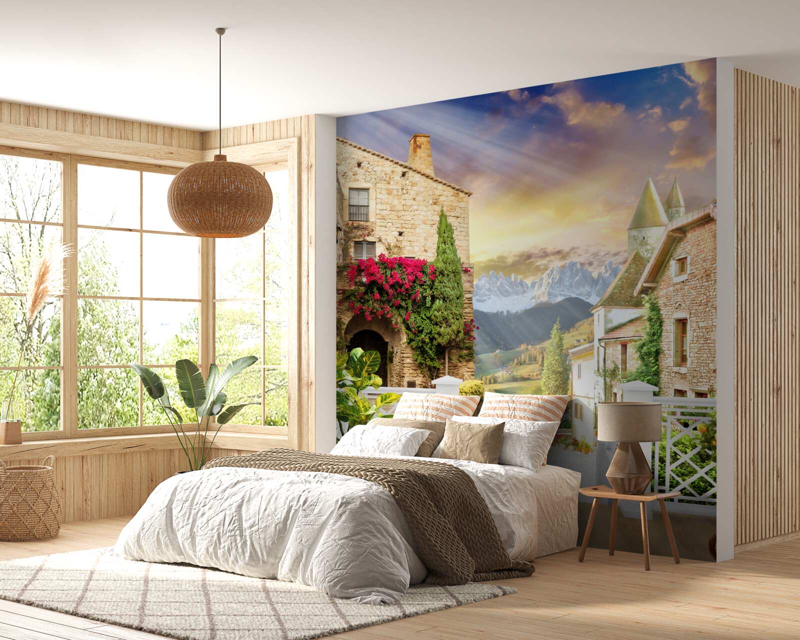 Papier peint véranda de style provençal