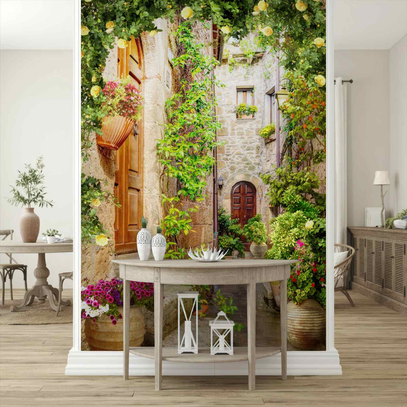 Papier peint rue étroite de la ville