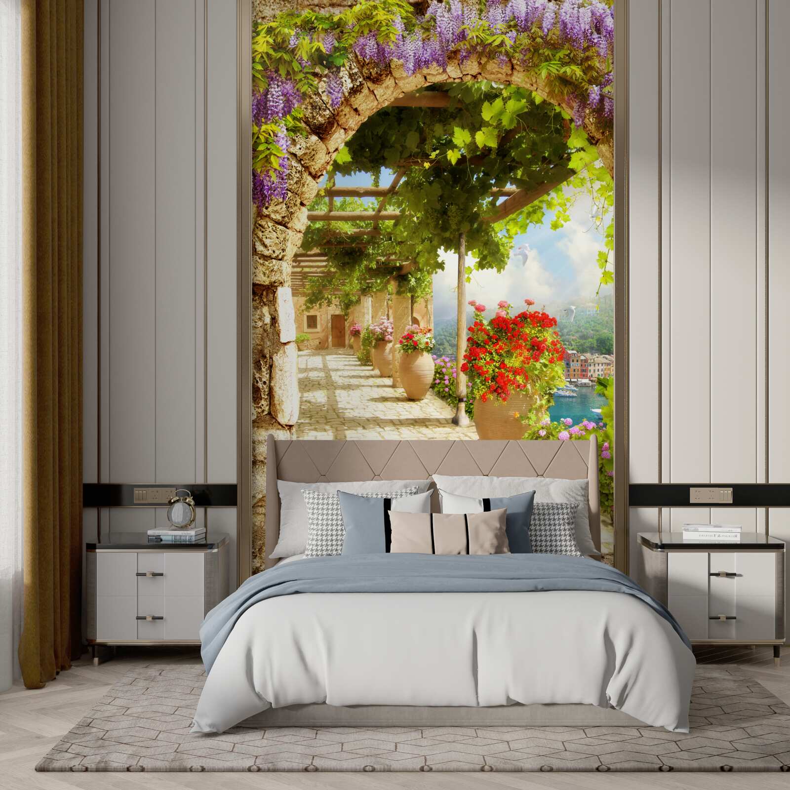 Papier peint les fleurs ont envahi toute la terrasse