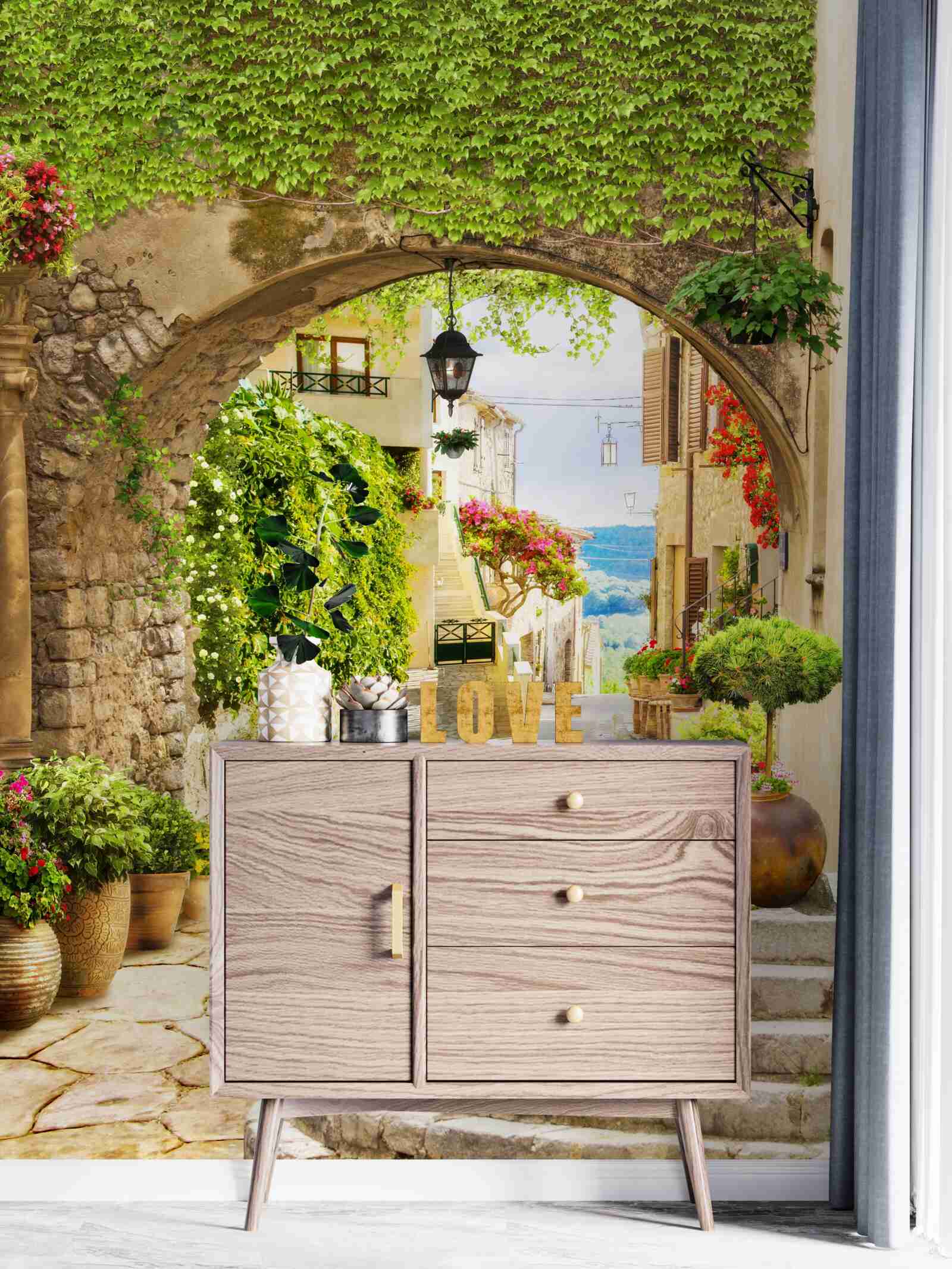 Papier peint chemin de l'avenue à la mer