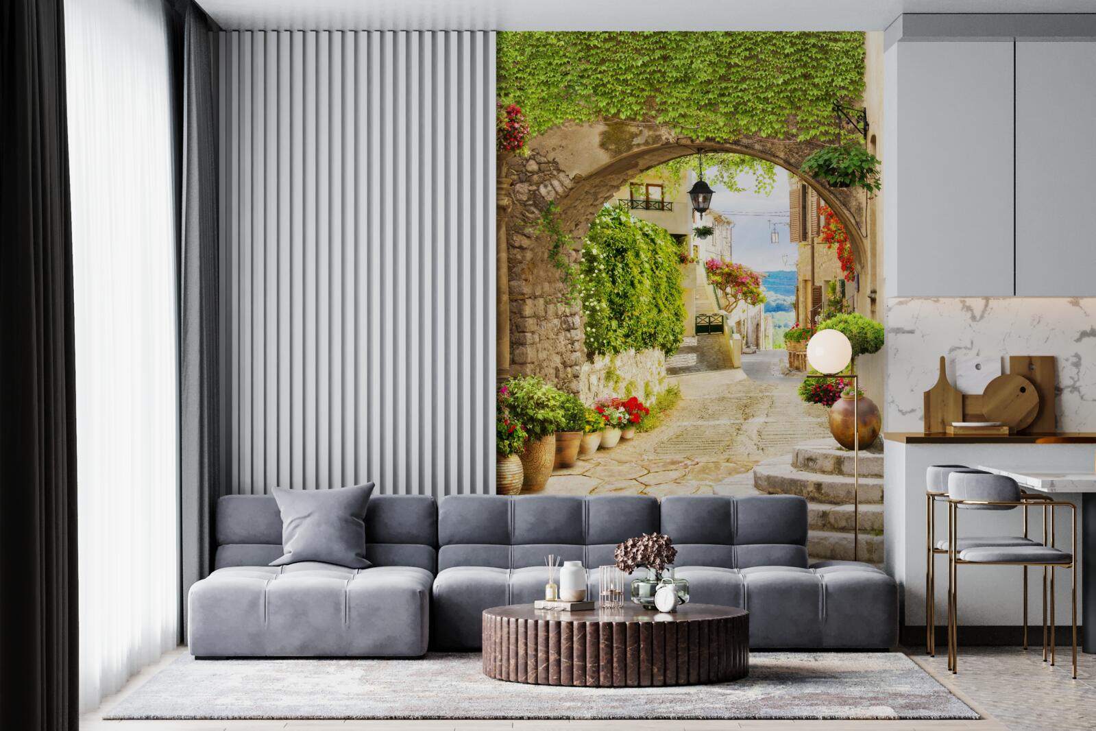 Papier peint chemin de l'avenue à la mer