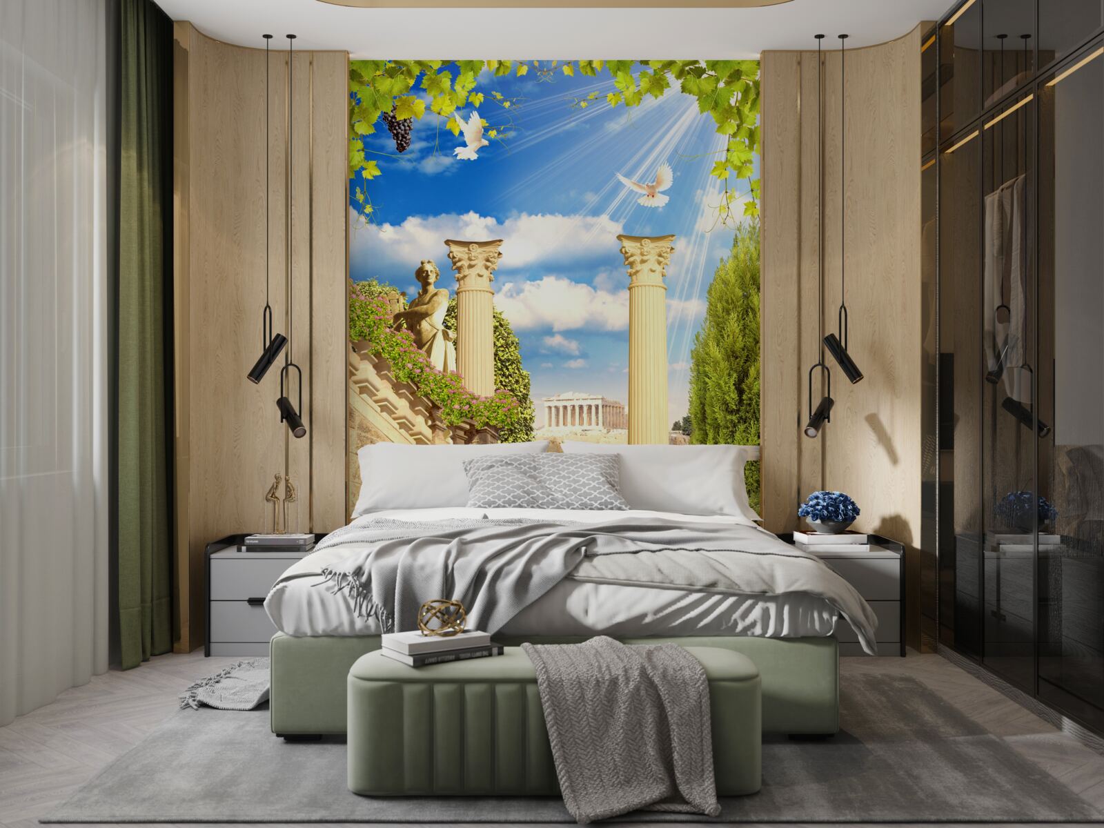Papier peint Colonnes et sculptures de style grec