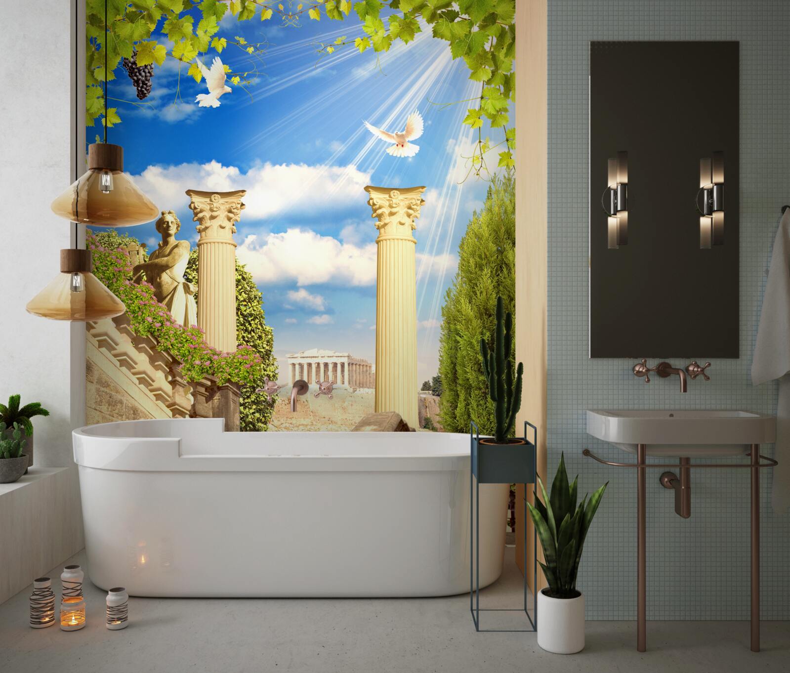 Papier peint Colonnes et sculptures de style grec