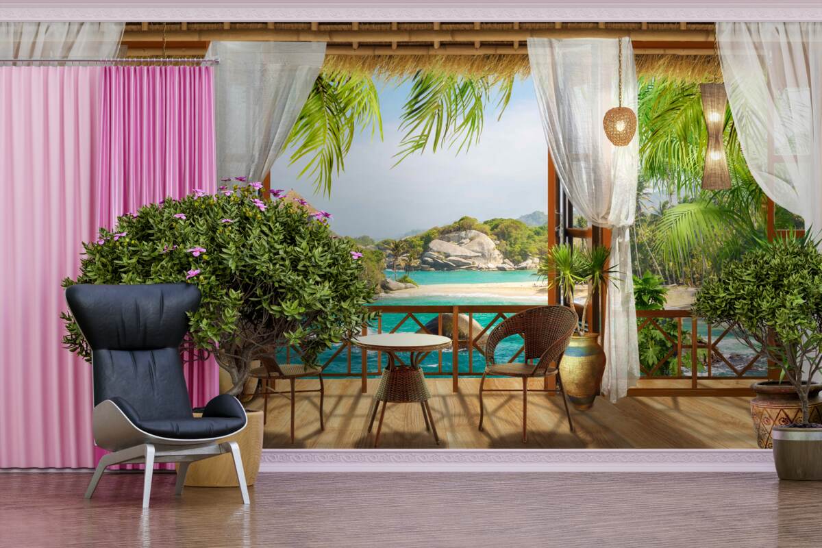 Papier peint véranda sur une île exotique