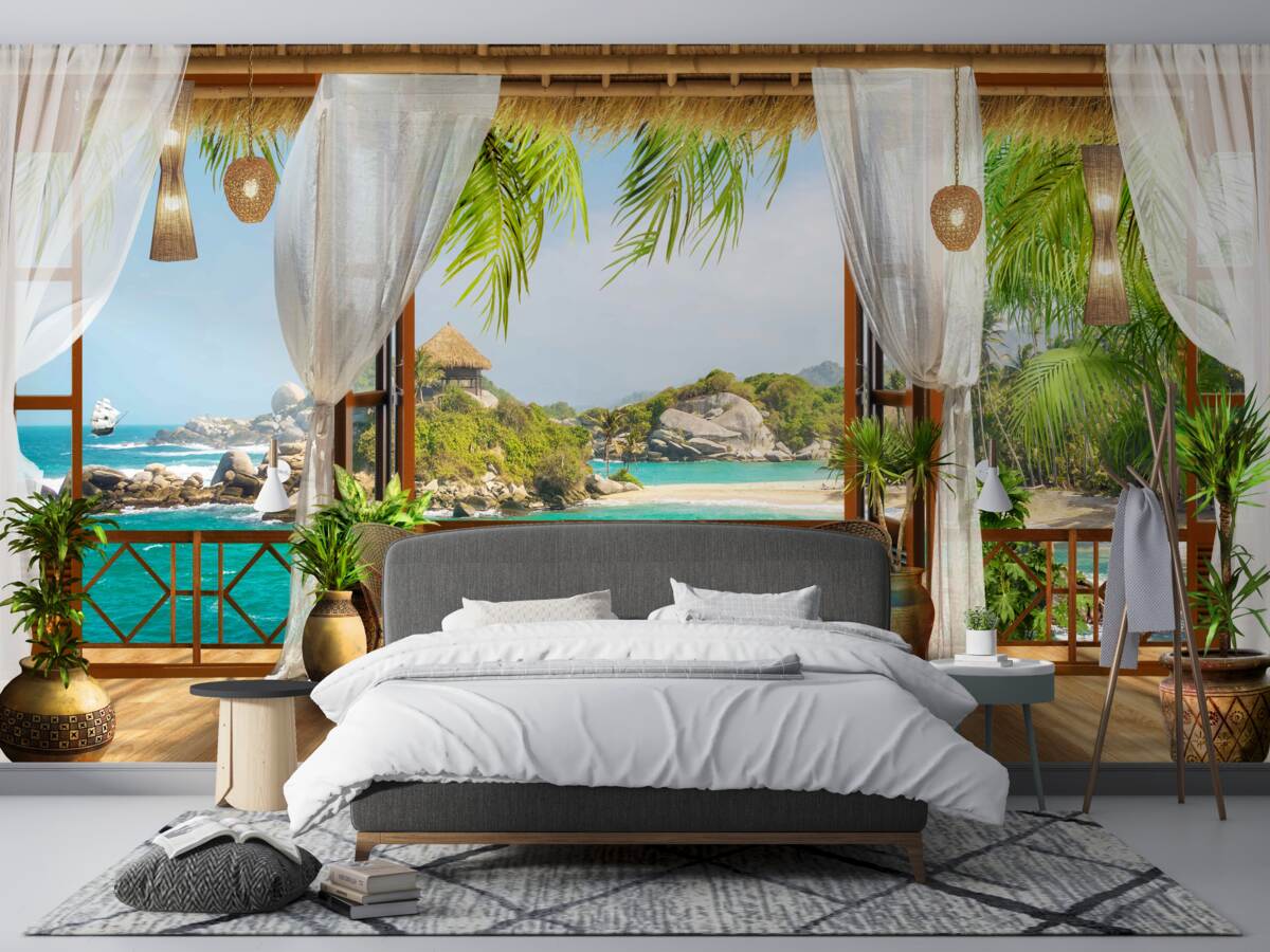 Papier peint véranda sur une île exotique