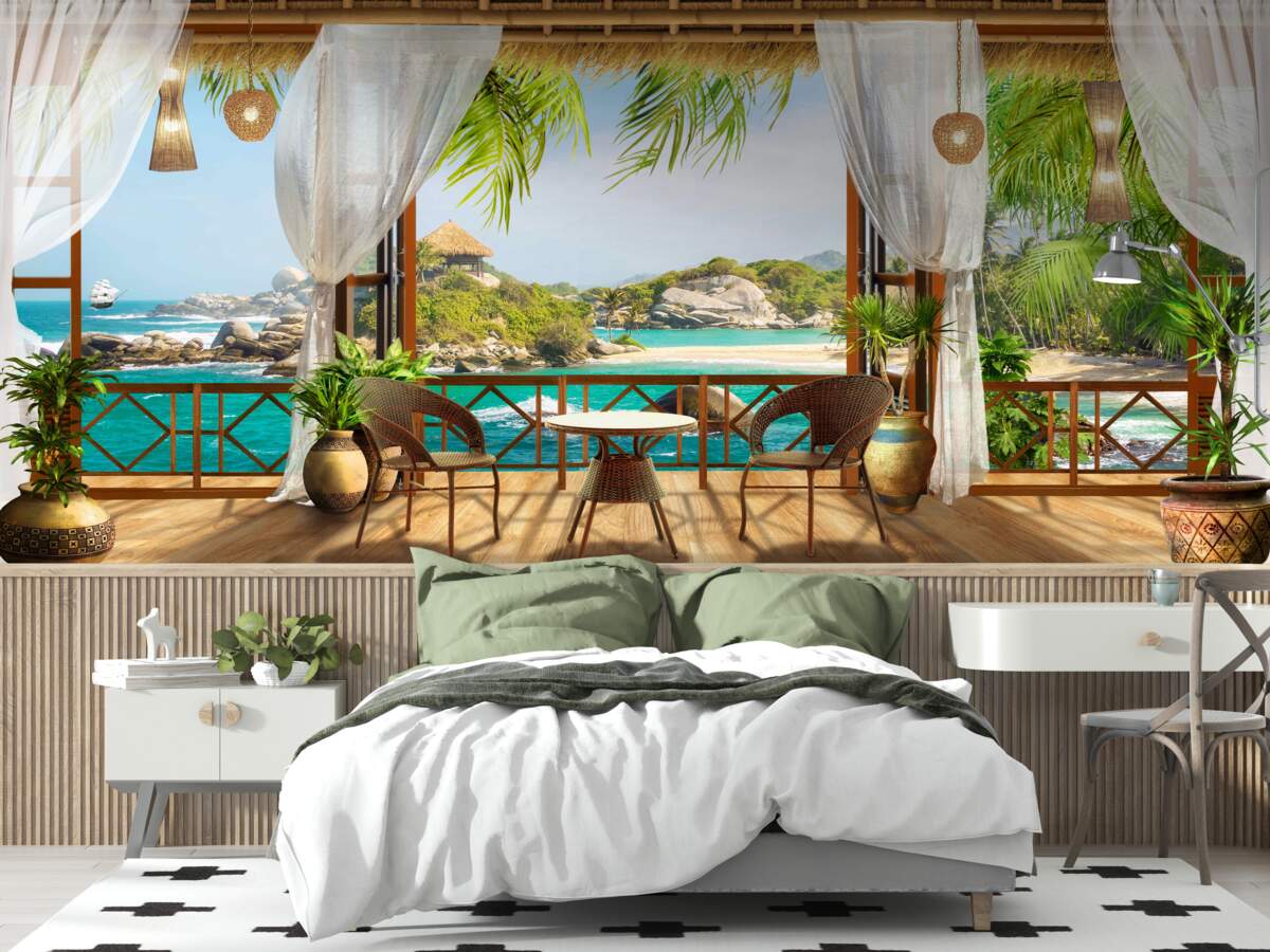 Papier peint véranda sur une île exotique