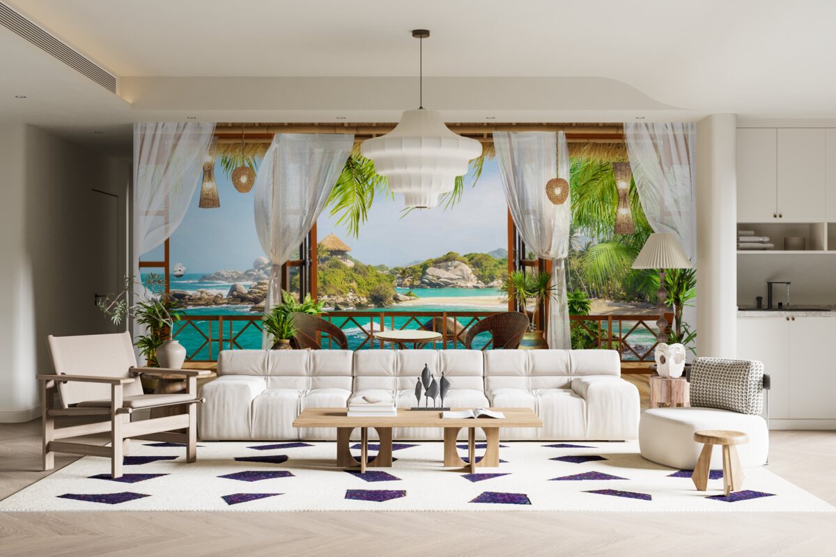 Papier peint véranda sur une île exotique