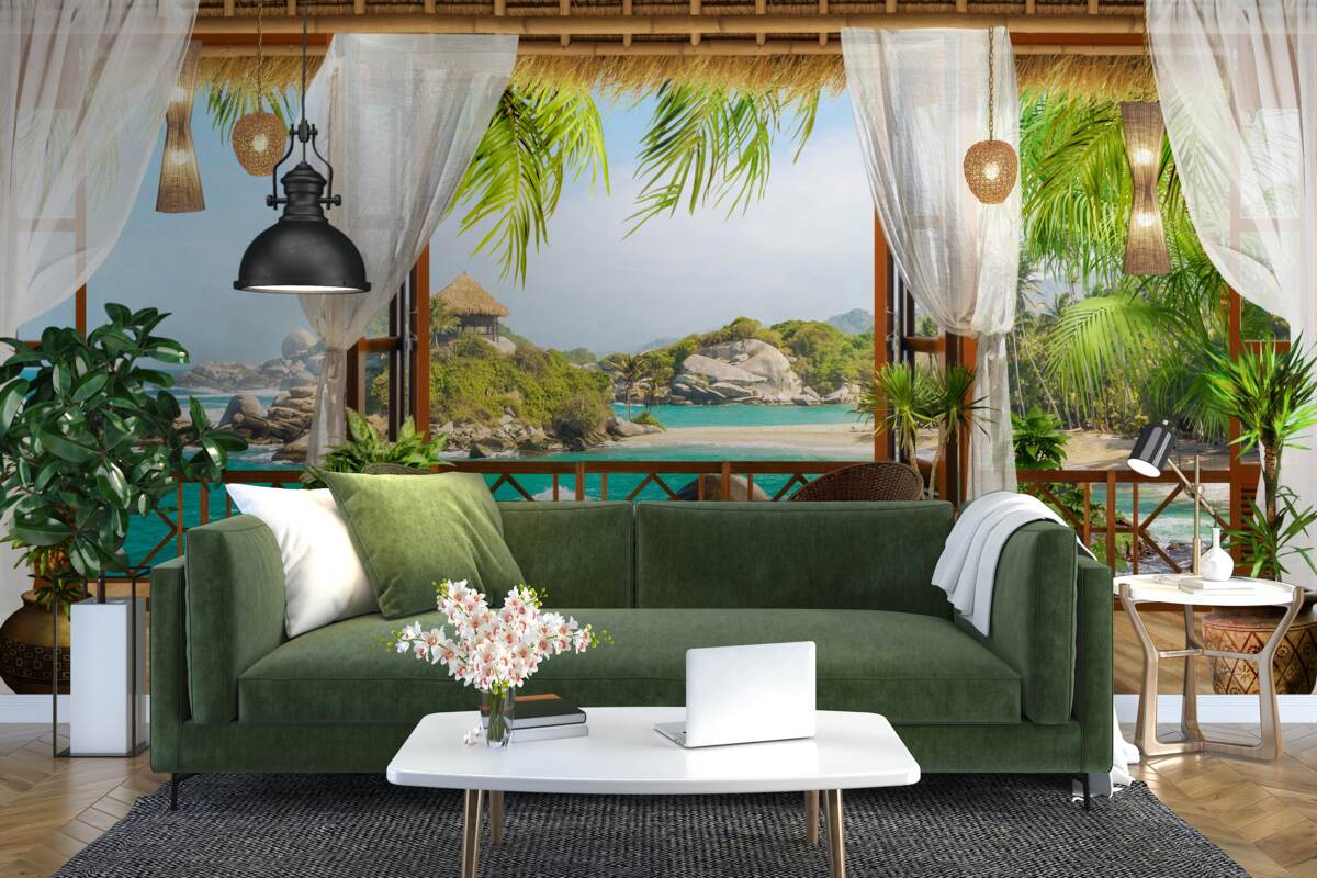Papier peint véranda sur une île exotique