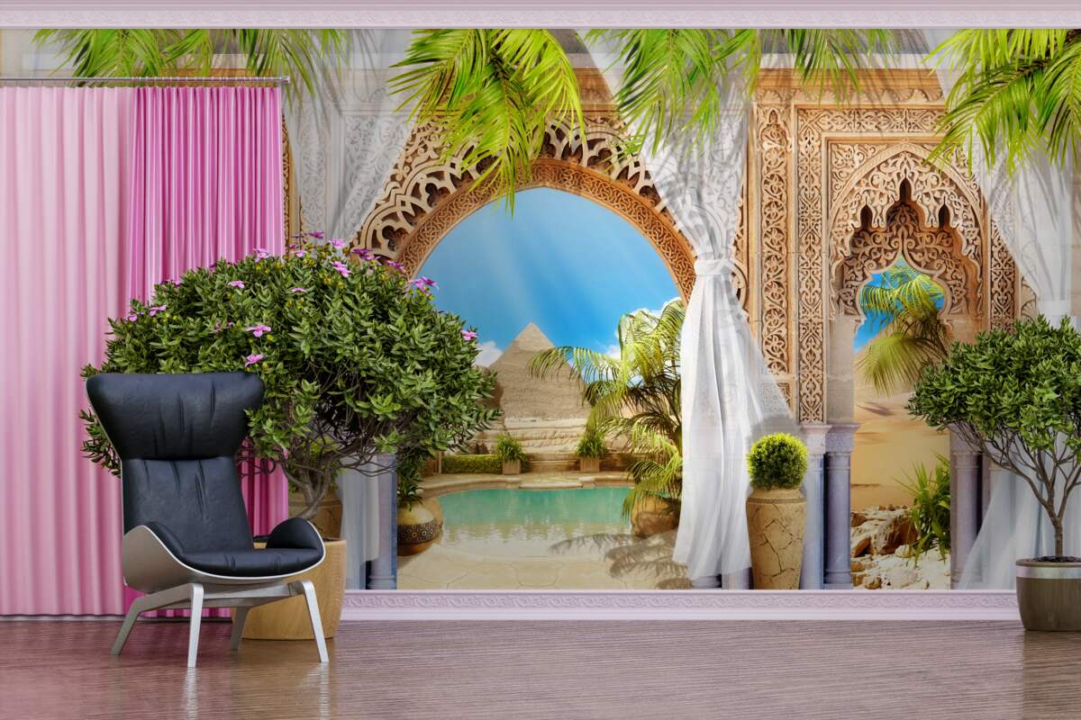 Papier peint palais de style oriental