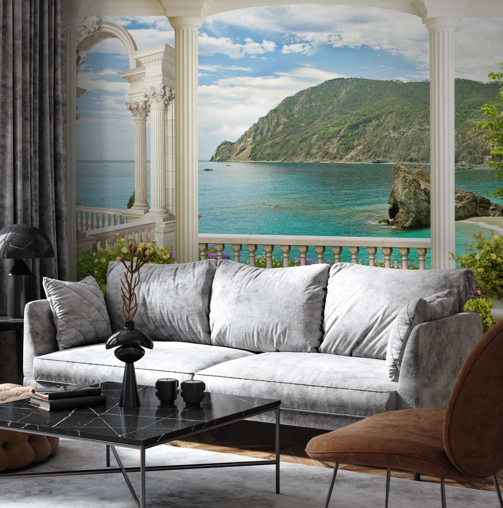 Papier peint colonnes marines