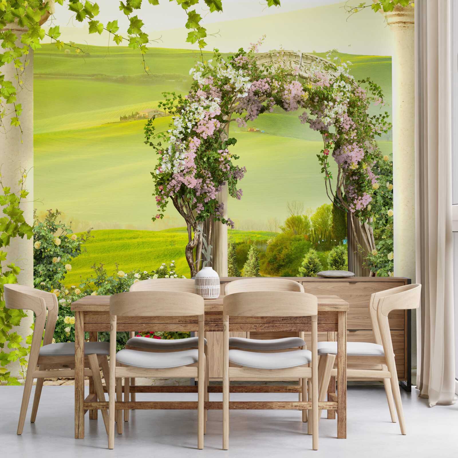 Papier peint jardins fleuris