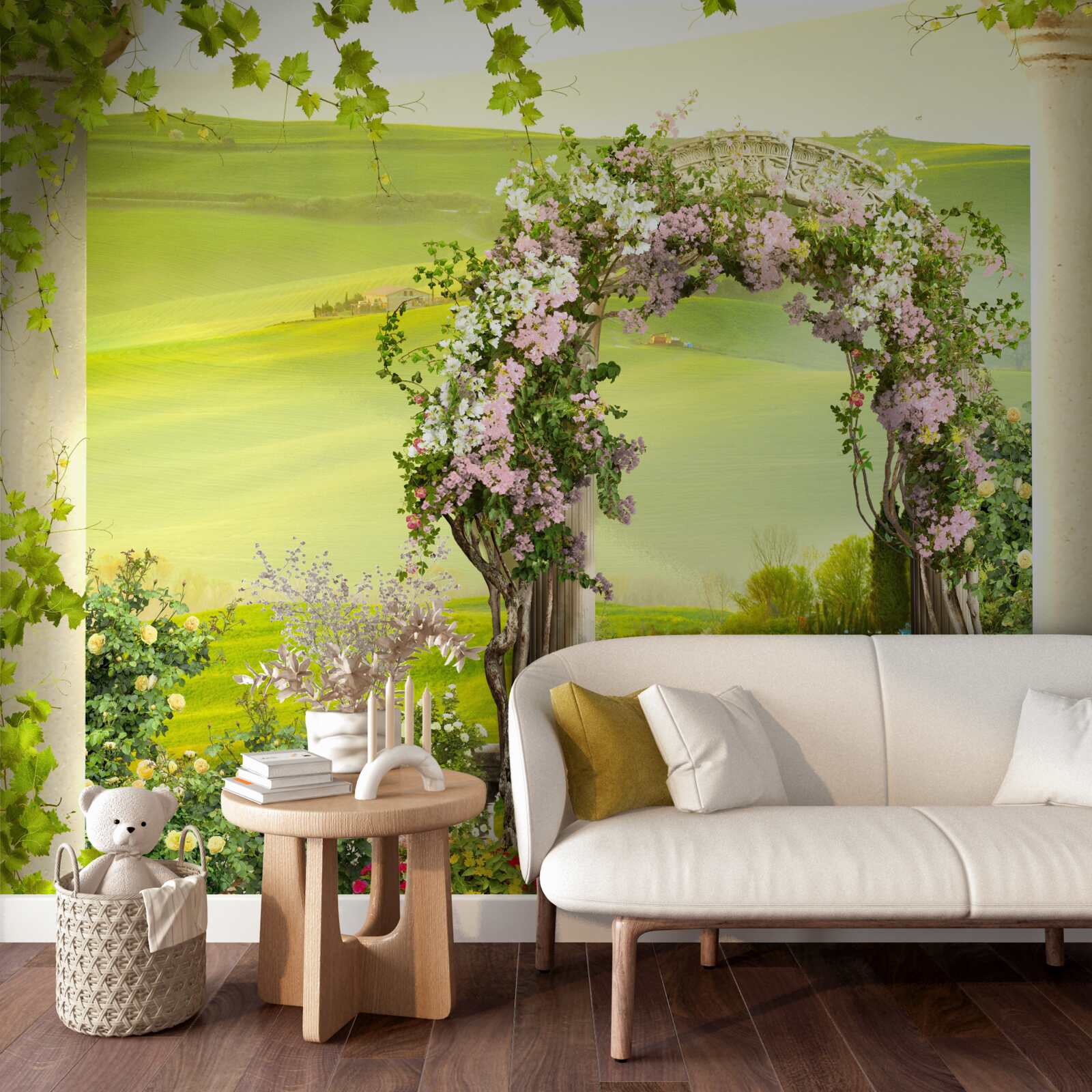 Papier peint jardins fleuris