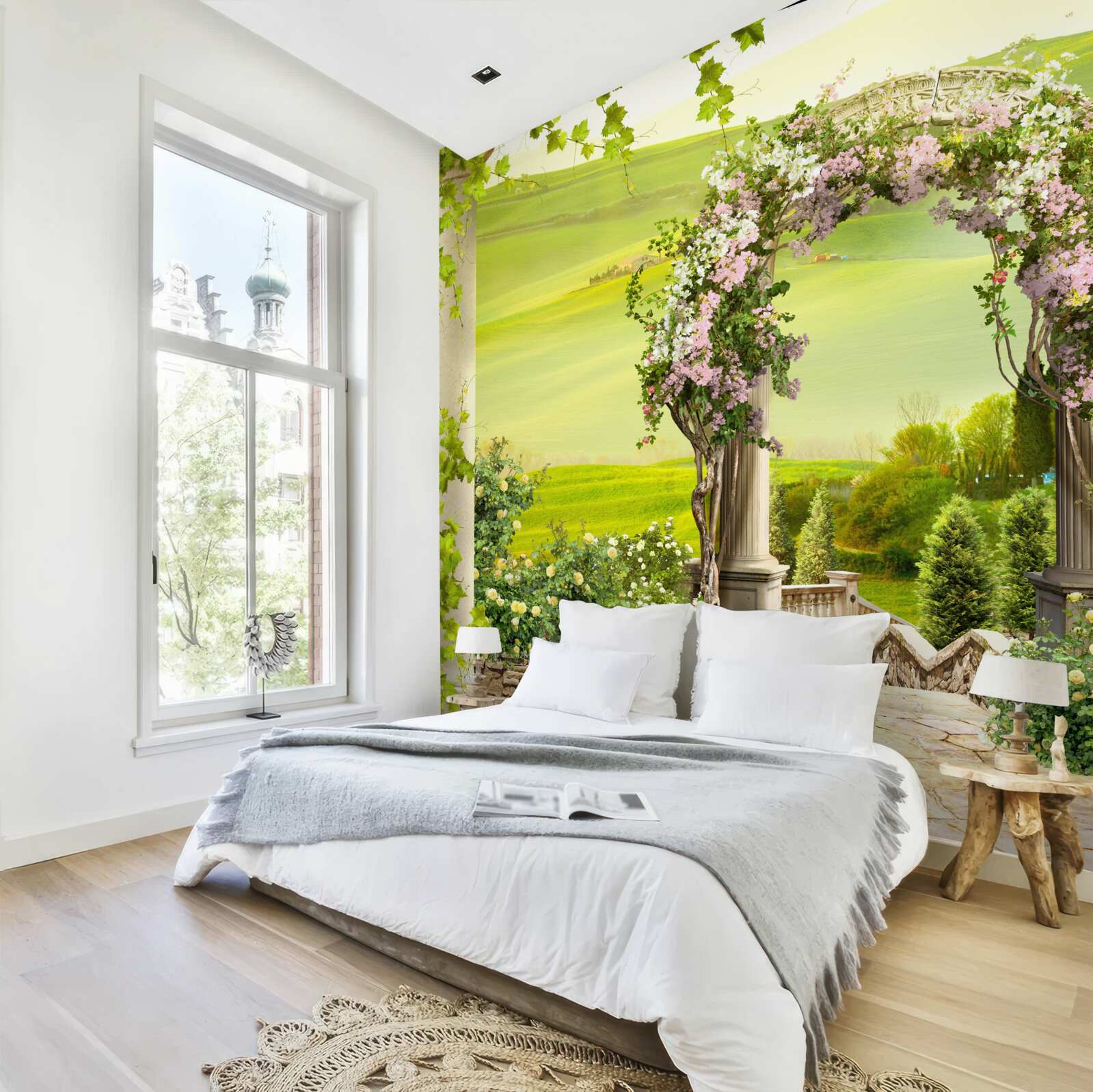 Papier peint jardins fleuris