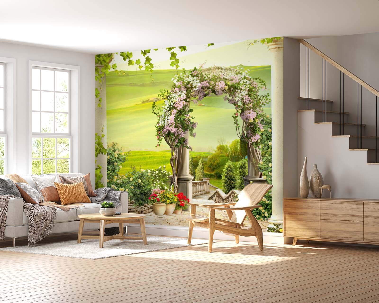 Papier peint jardins fleuris