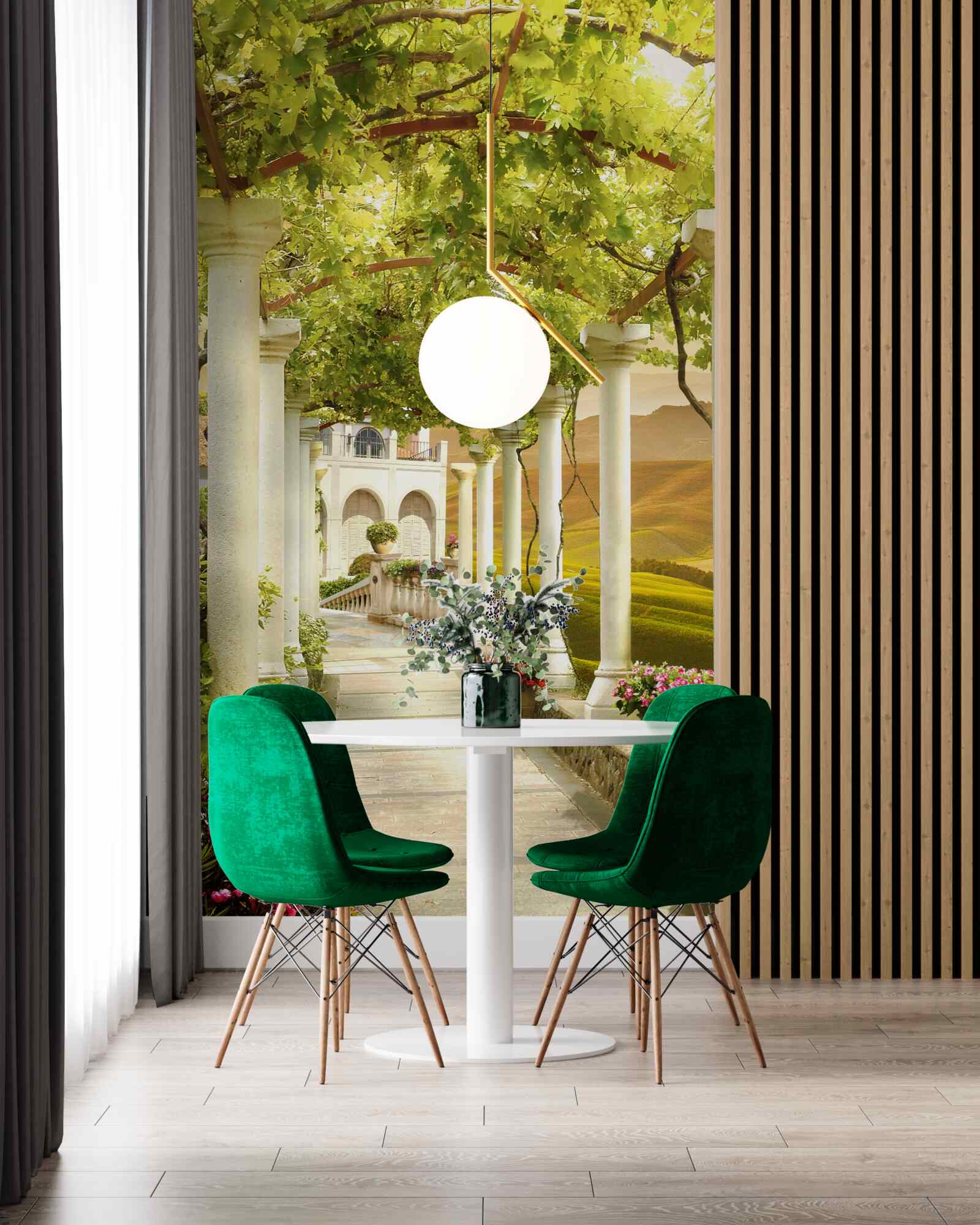 Papier peint les vignes s'enroulent autour des colonnes