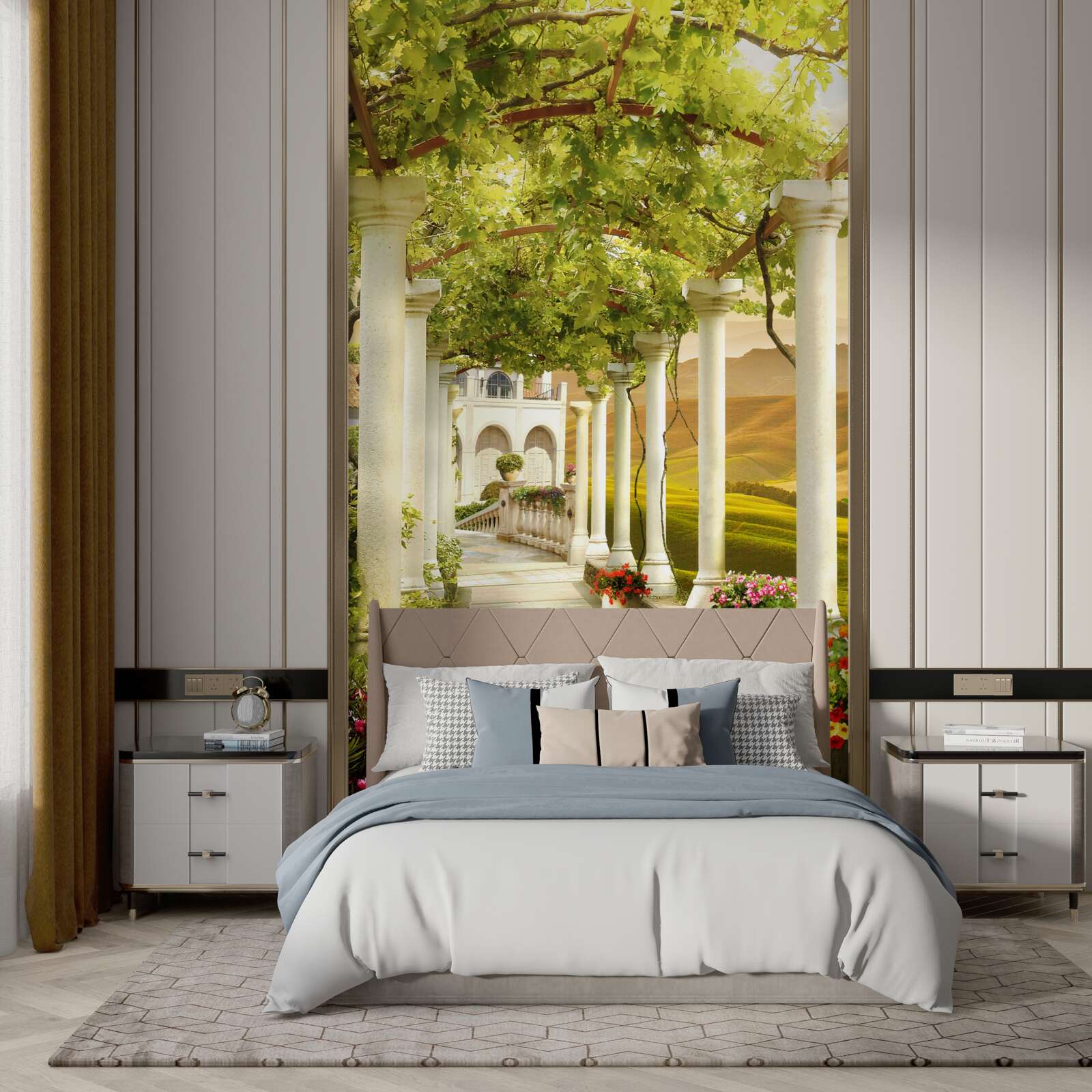 Papier peint les vignes s'enroulent autour des colonnes