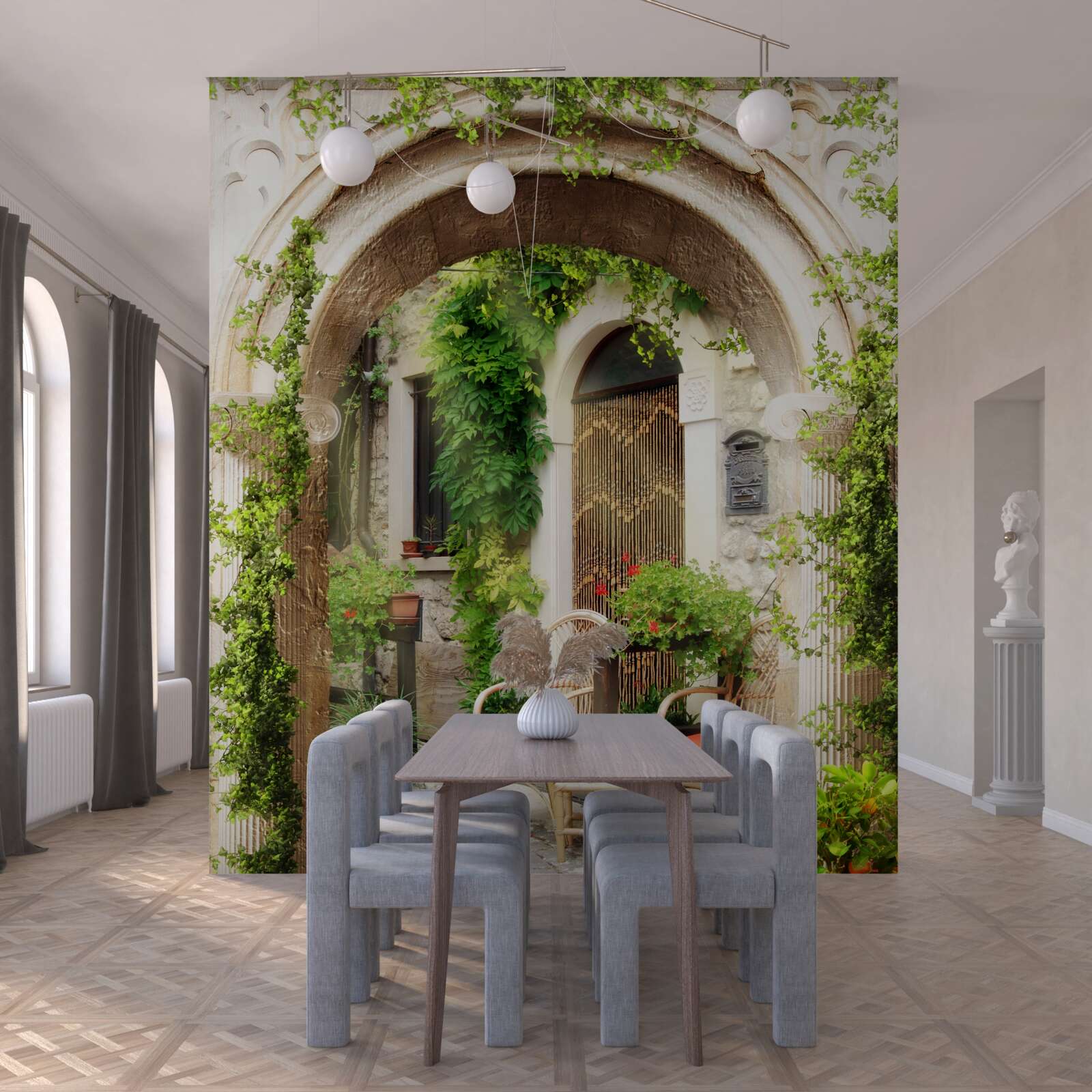 Papier peint ancienne cour dans la partie historique de la ville