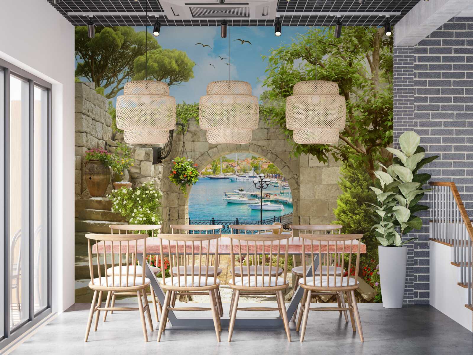 Papier peint route surplombant la mer