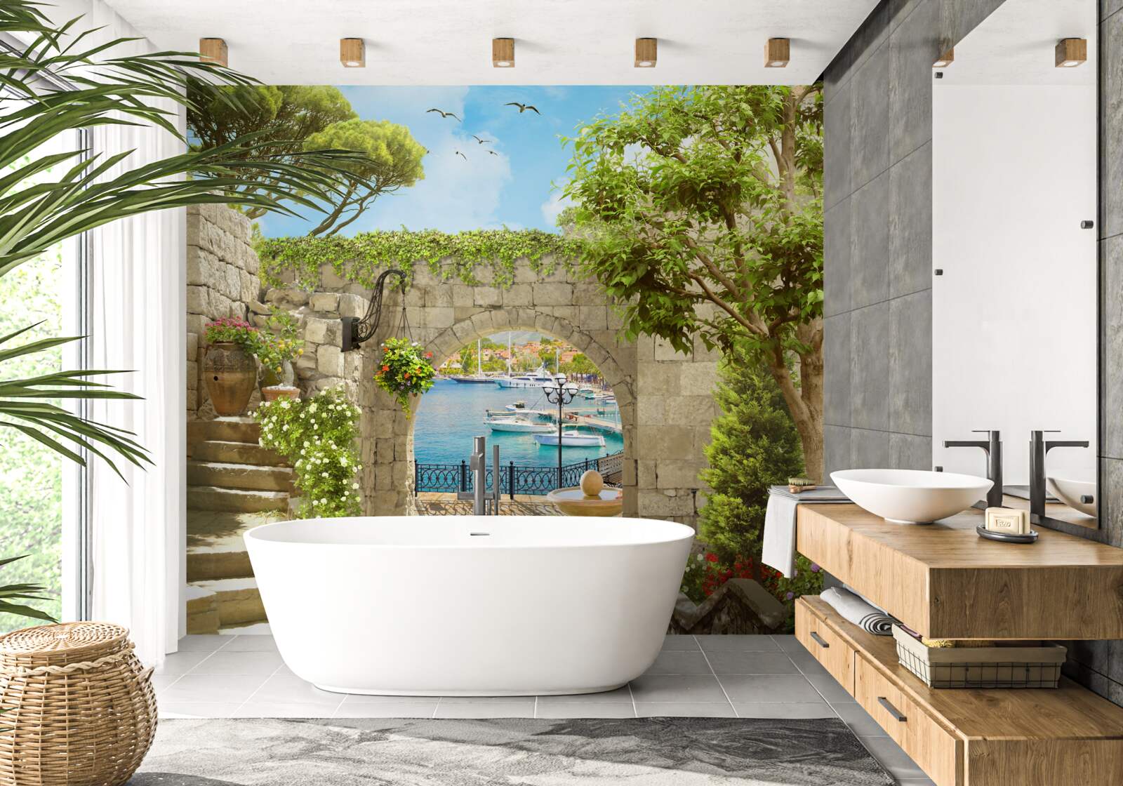 Papier peint route surplombant la mer