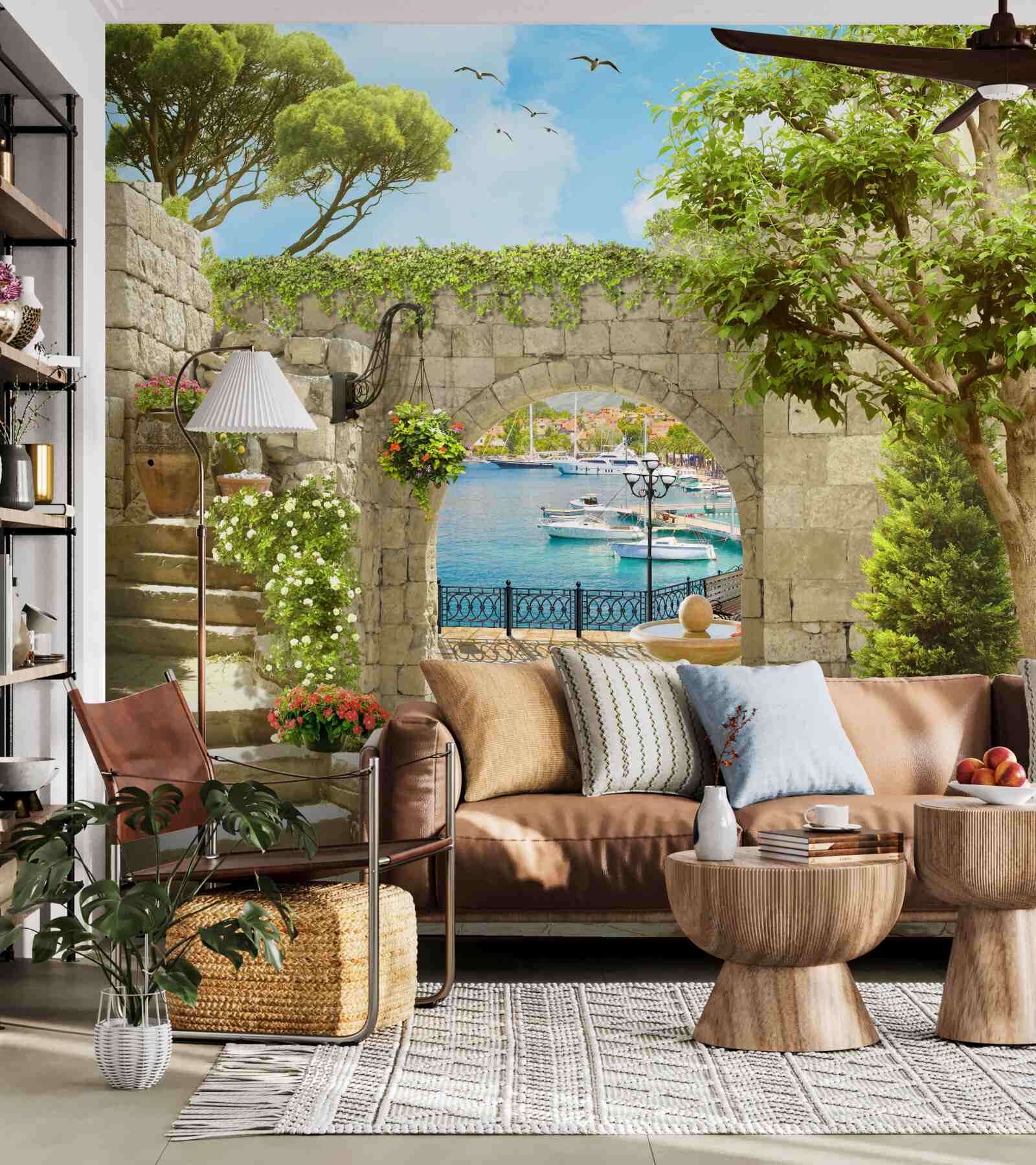 Papier peint route surplombant la mer