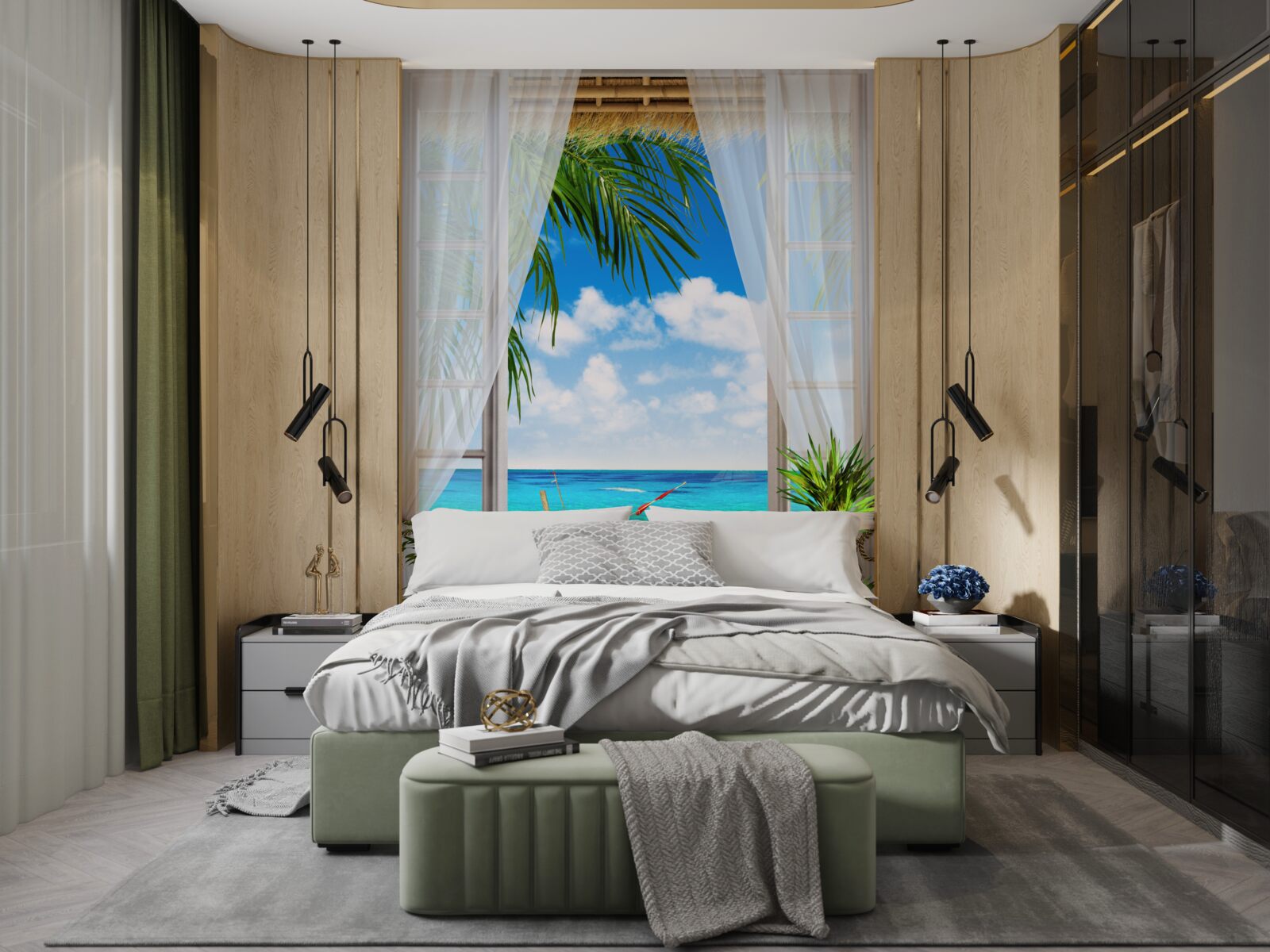 Papier peint accès à la mer et aux bateaux