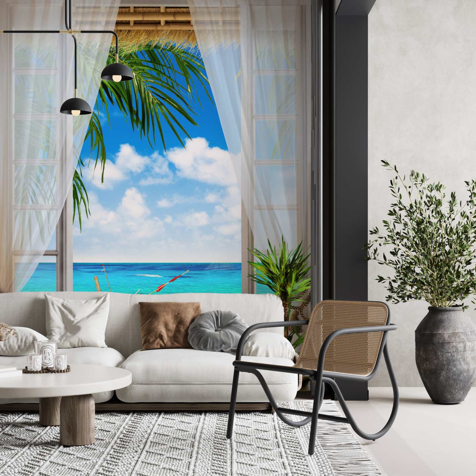 Papier peint accès à la mer et aux bateaux