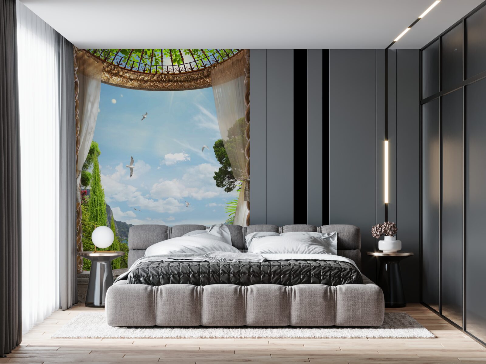 Papier peint la vue magnifique que l'on peut apprécier depuis le balcon