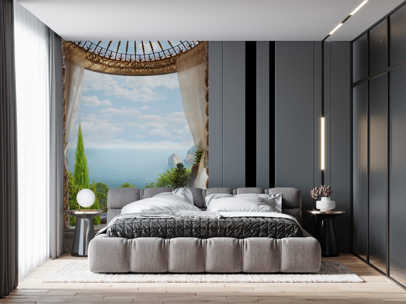 Papier peint balcon avec vue magnifique