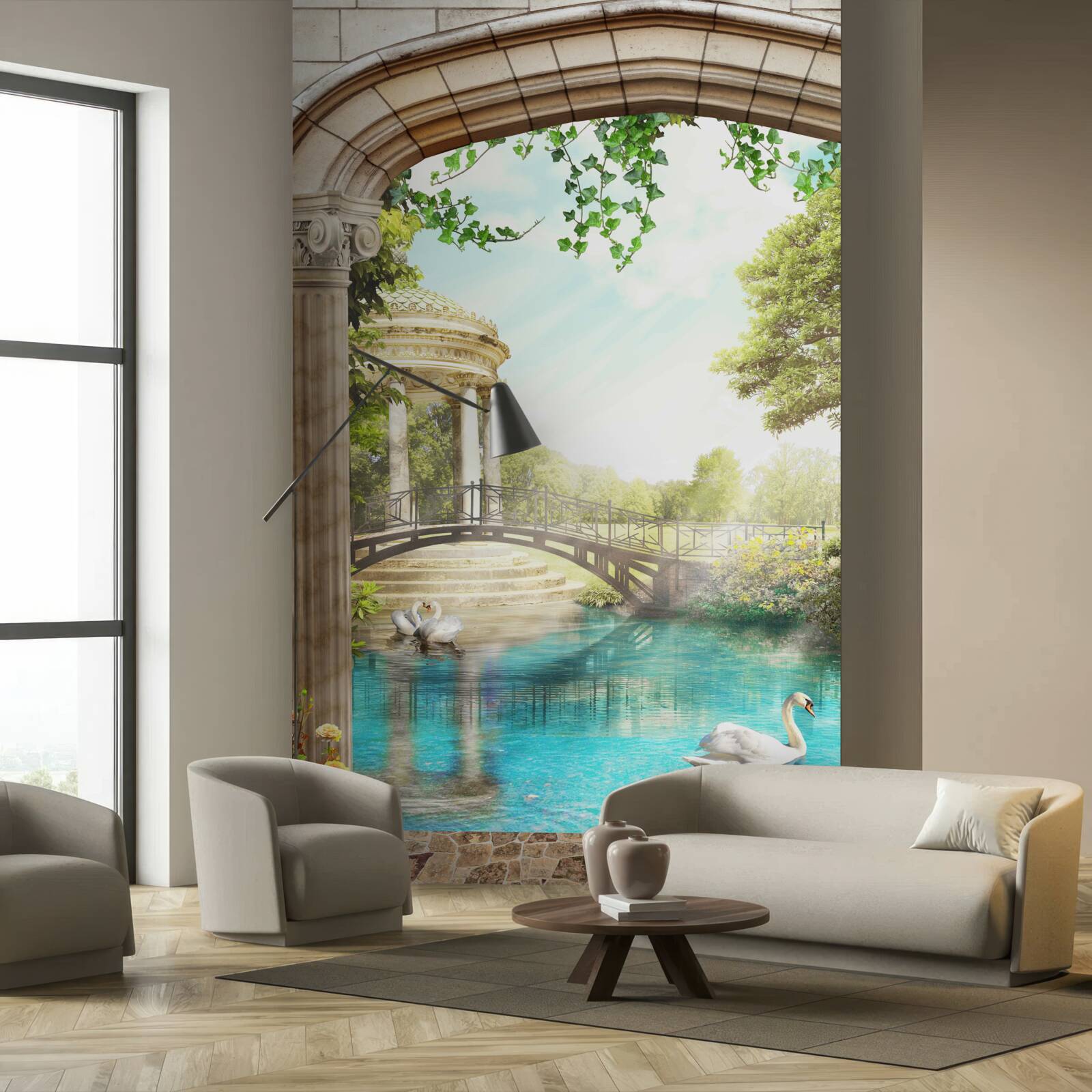 Papier peint Pavillon du Lac des Cygnes