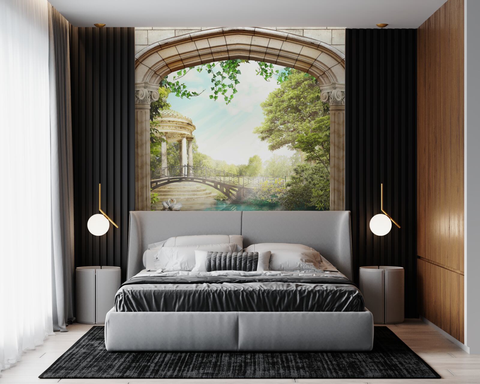 Papier peint Pavillon du Lac des Cygnes