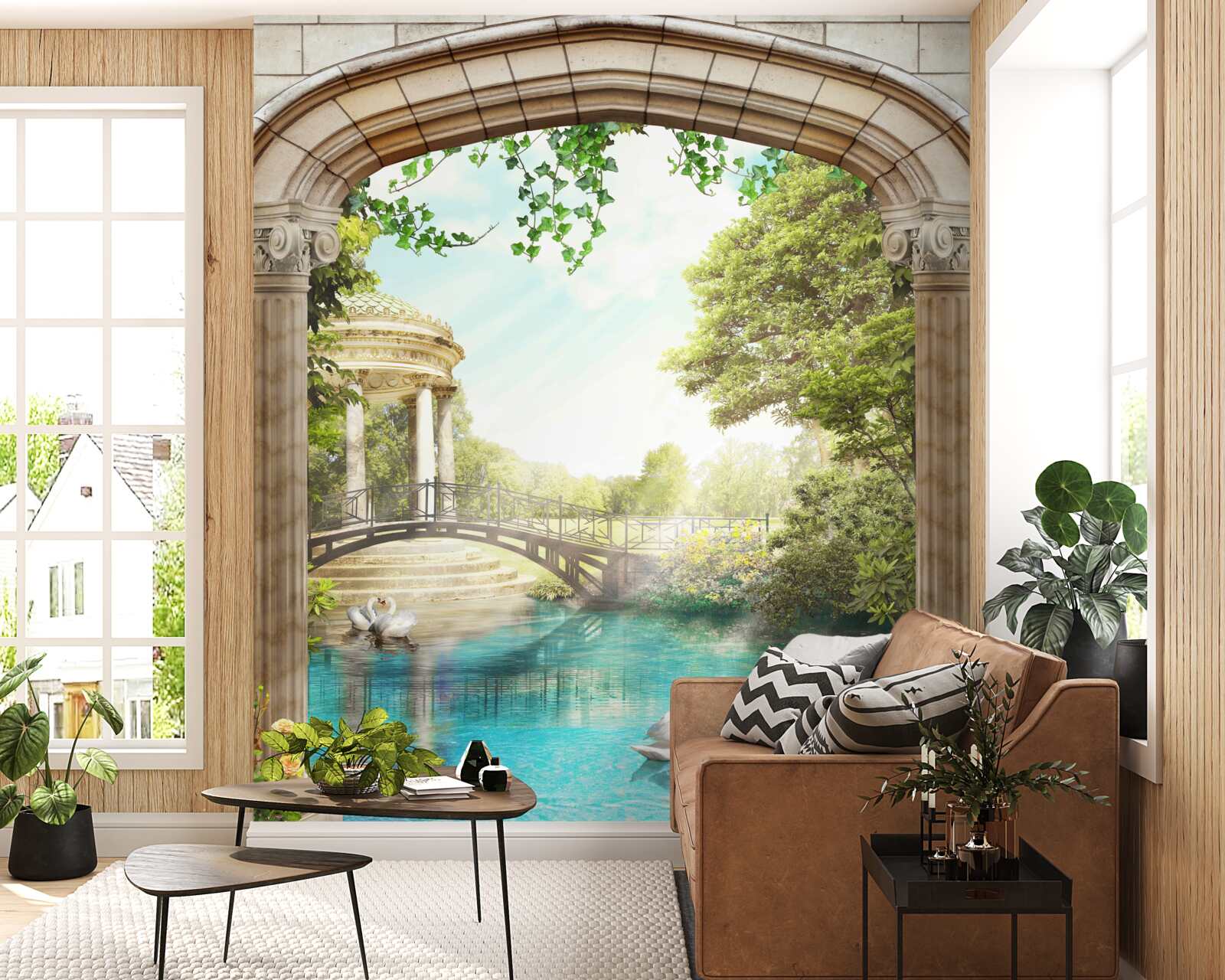 Papier peint Pavillon du Lac des Cygnes