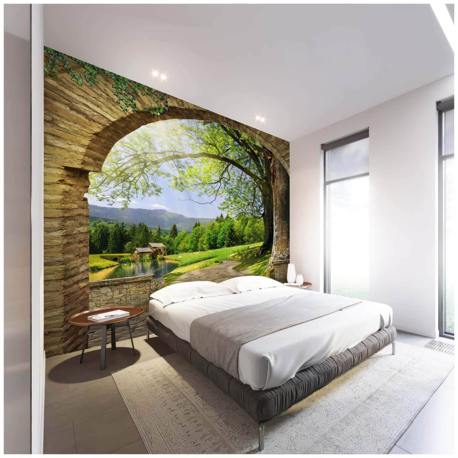 Papier peint sortie de l'arche vers la forêt