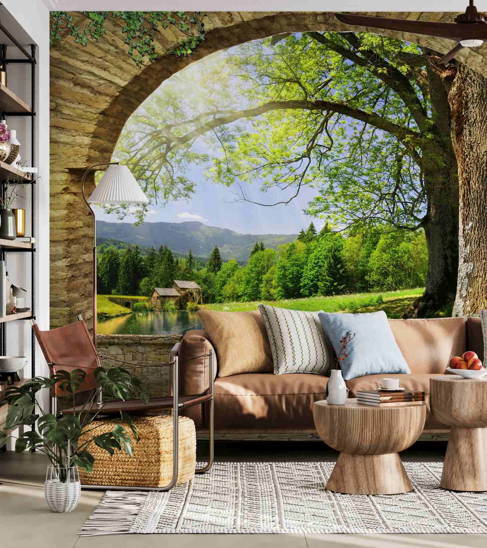 Papier peint sortie de l'arche vers la forêt