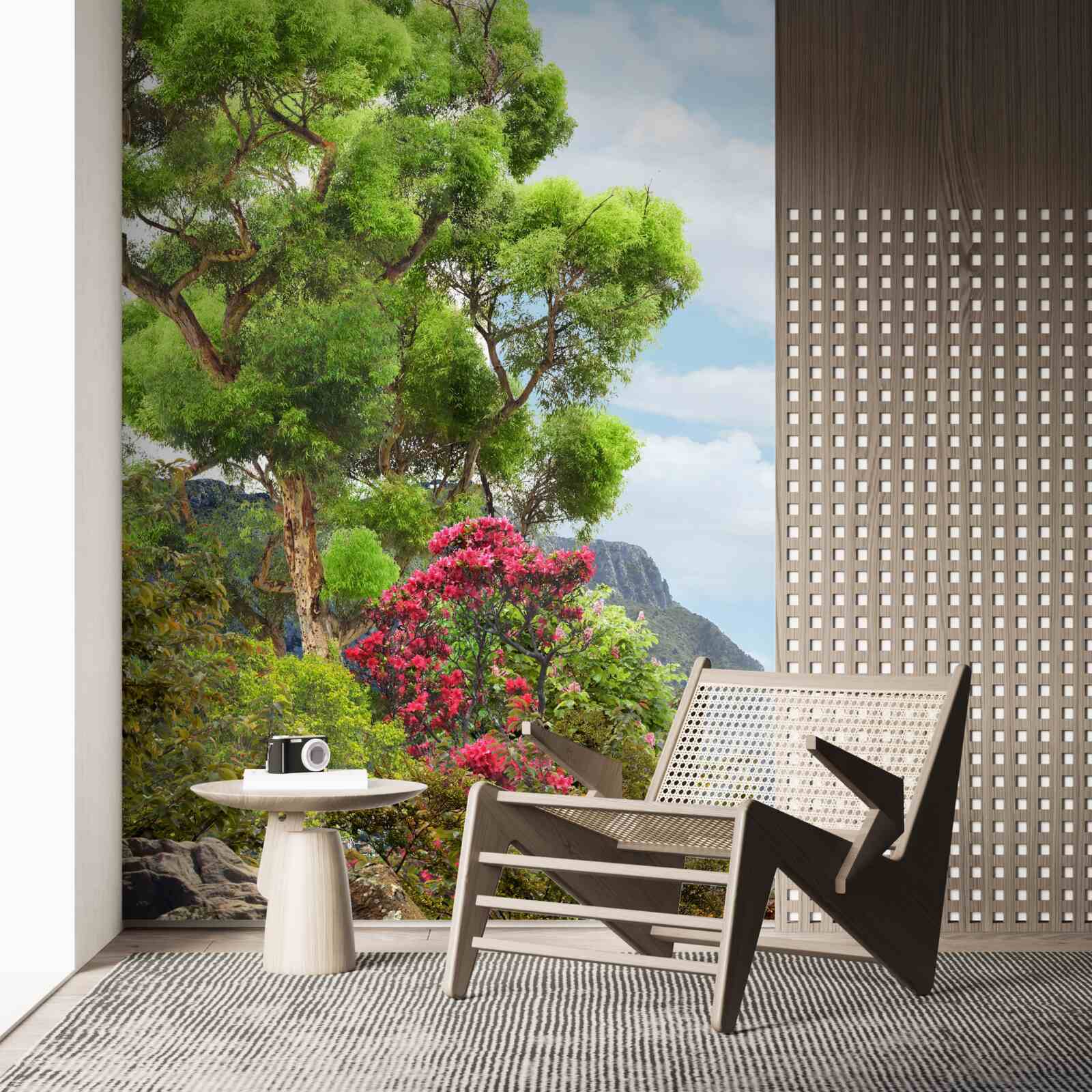 Papier peint herbe et ruisseau de montagne