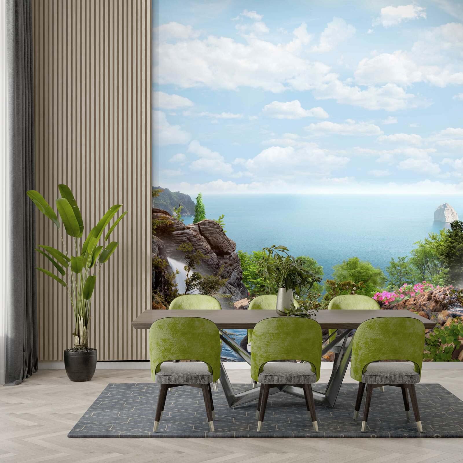 Papier peint cascade au bord de la falaise