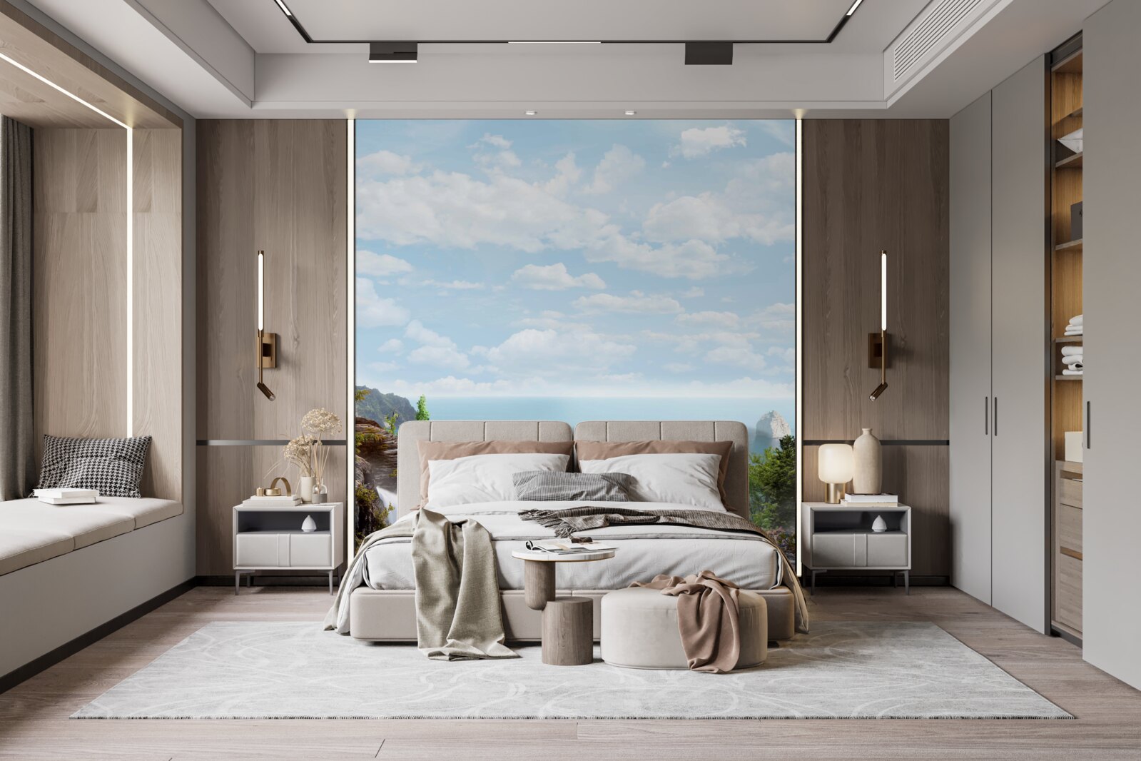 Papier peint cascade au bord de la falaise