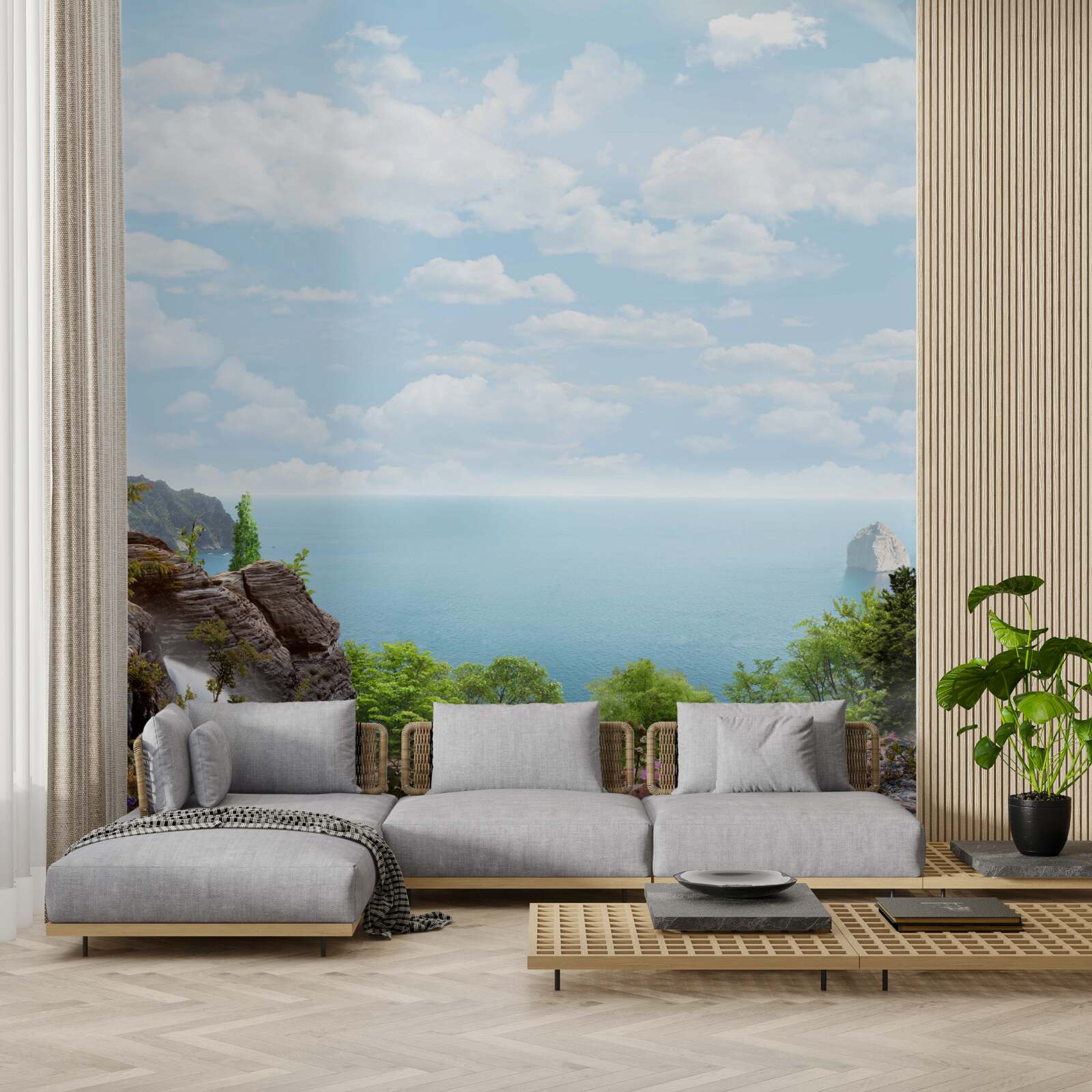 Papier peint cascade au bord de la falaise