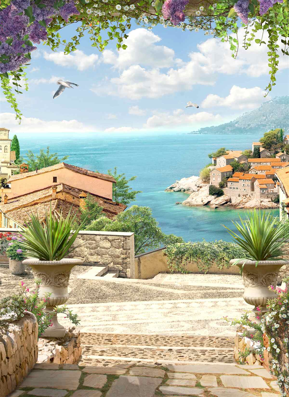 Papier peint grande route de la côte