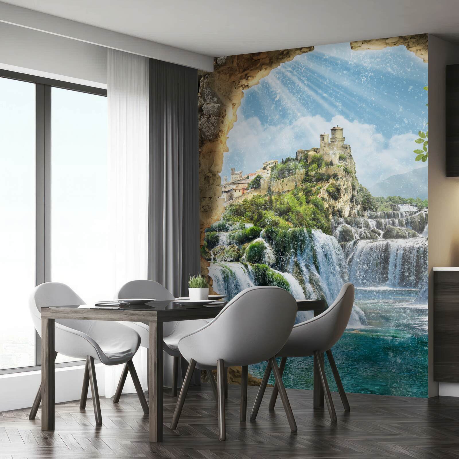 Papier peint panorama de grandes chutes d'eau